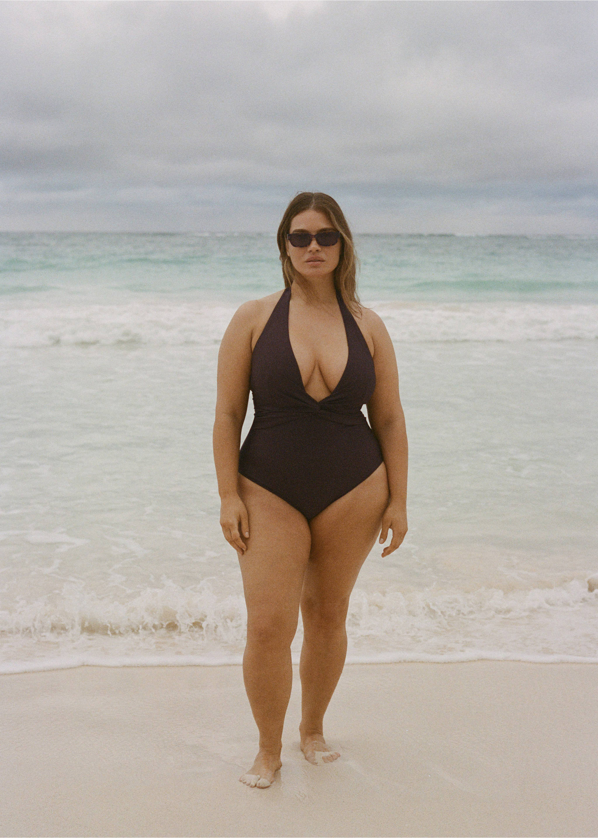 Maillot de bain emmanchures américaines drapé - Détail de l'article 3, Chocolat. Ref: 87077675-00.