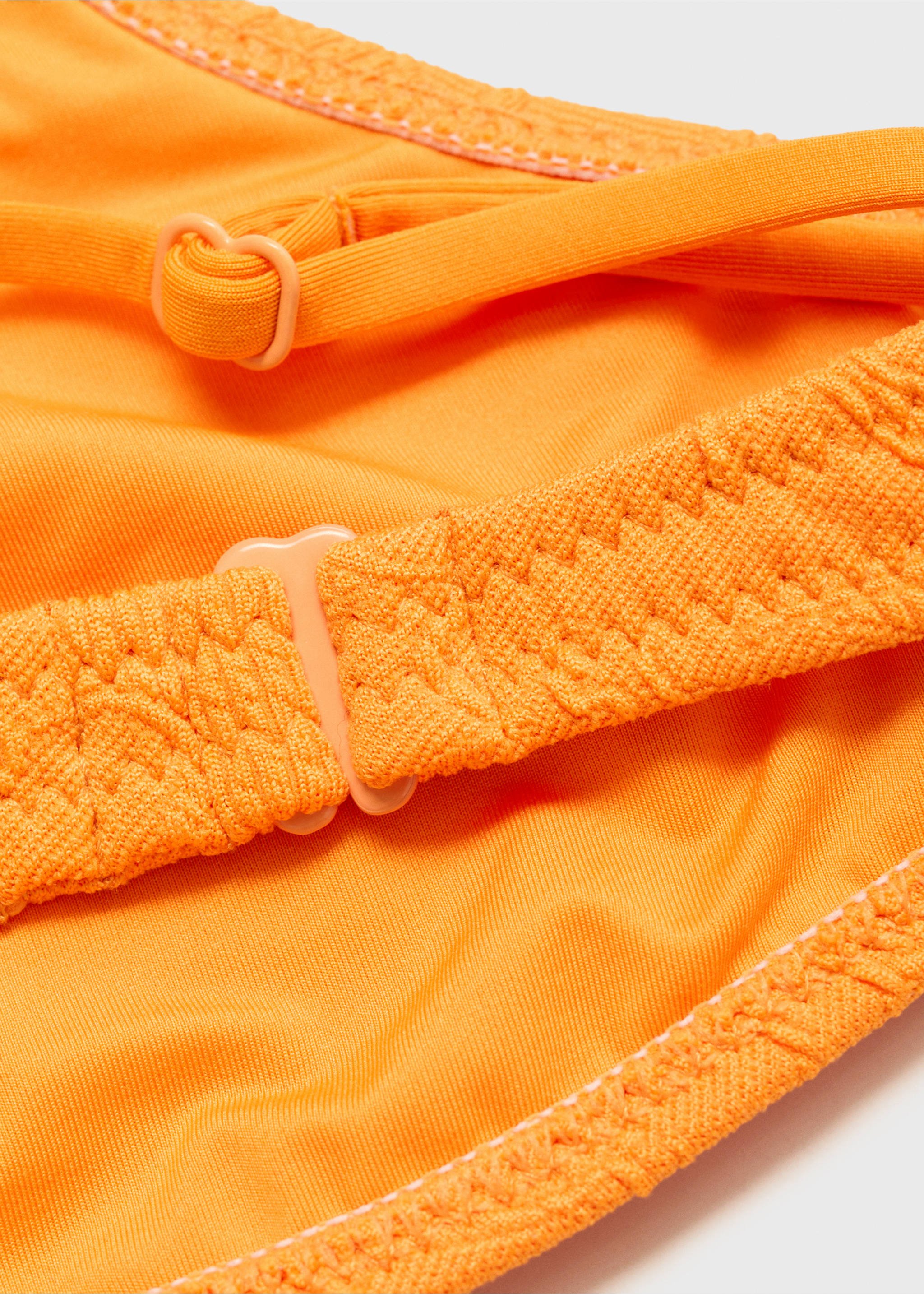 Gebloemde jaquard bikinitop - Detail van het artikel 8, Pastelgeel. Ref: 87077676-00.