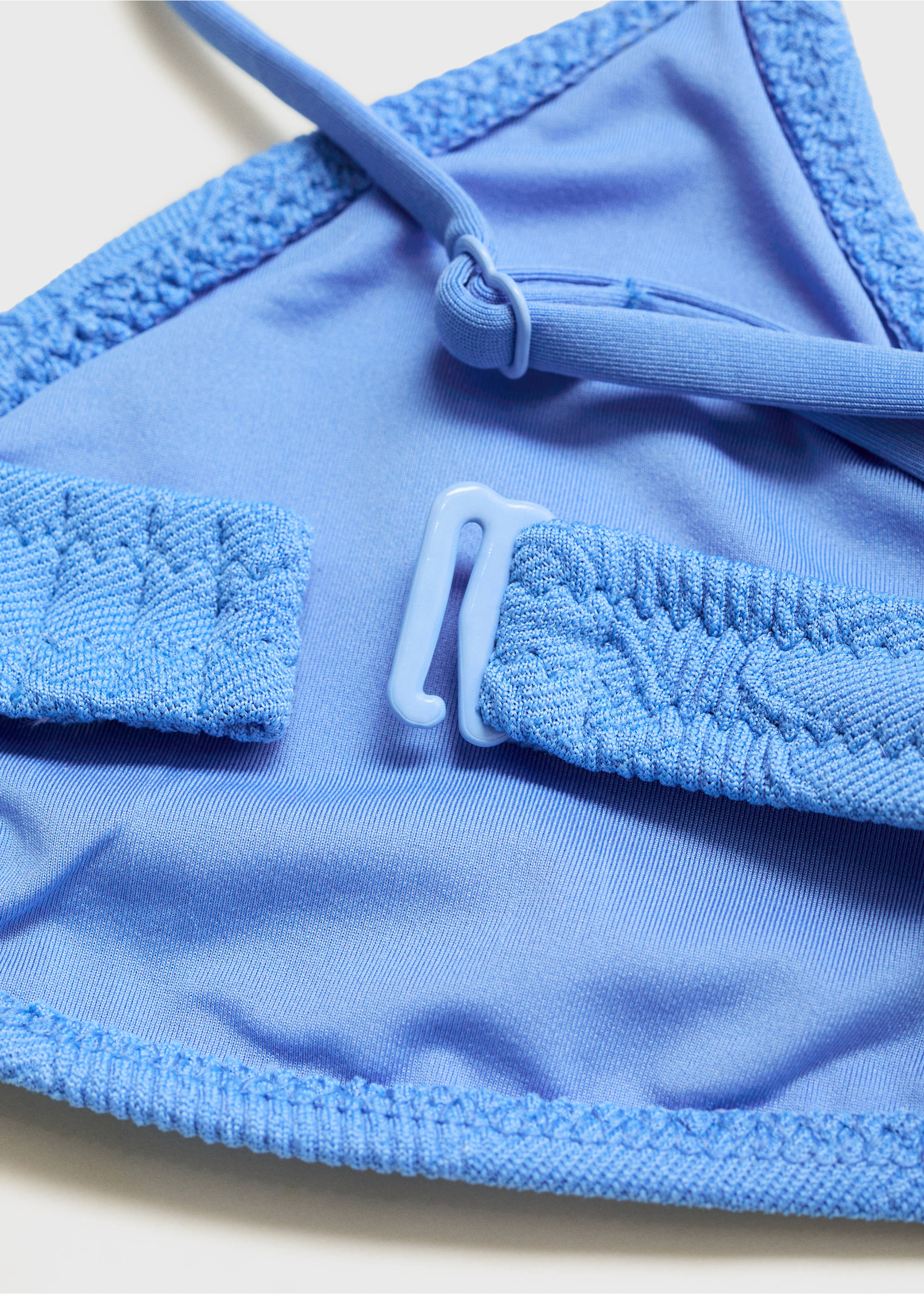 Jacquard floral bikini top - Details of the article 8, Sky Blue. Ref: 87077676-00.