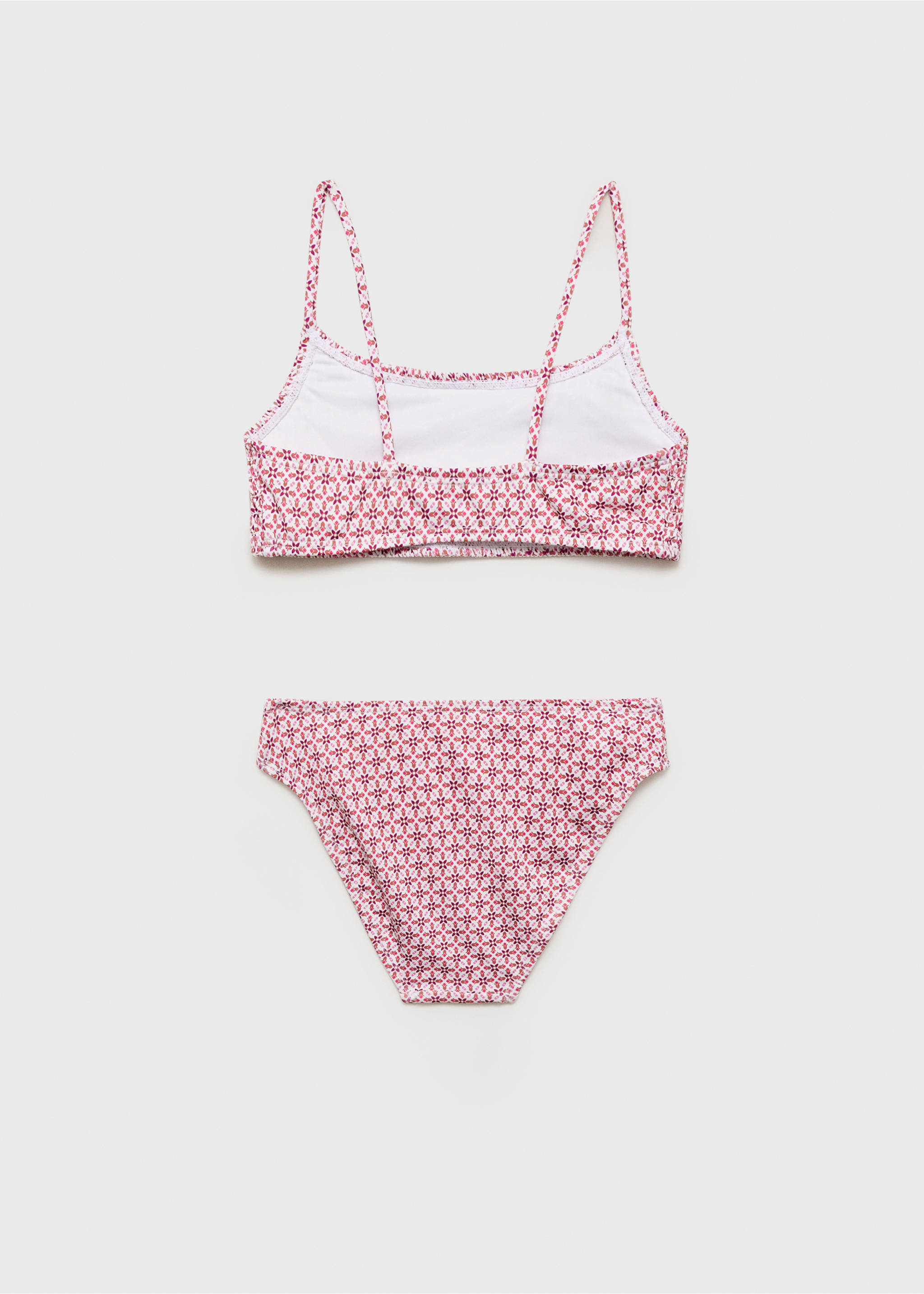 Květované bikiny s nabíráním - Zadní strana zboží, Tmavě oranžová. Ref: 87077680-00.