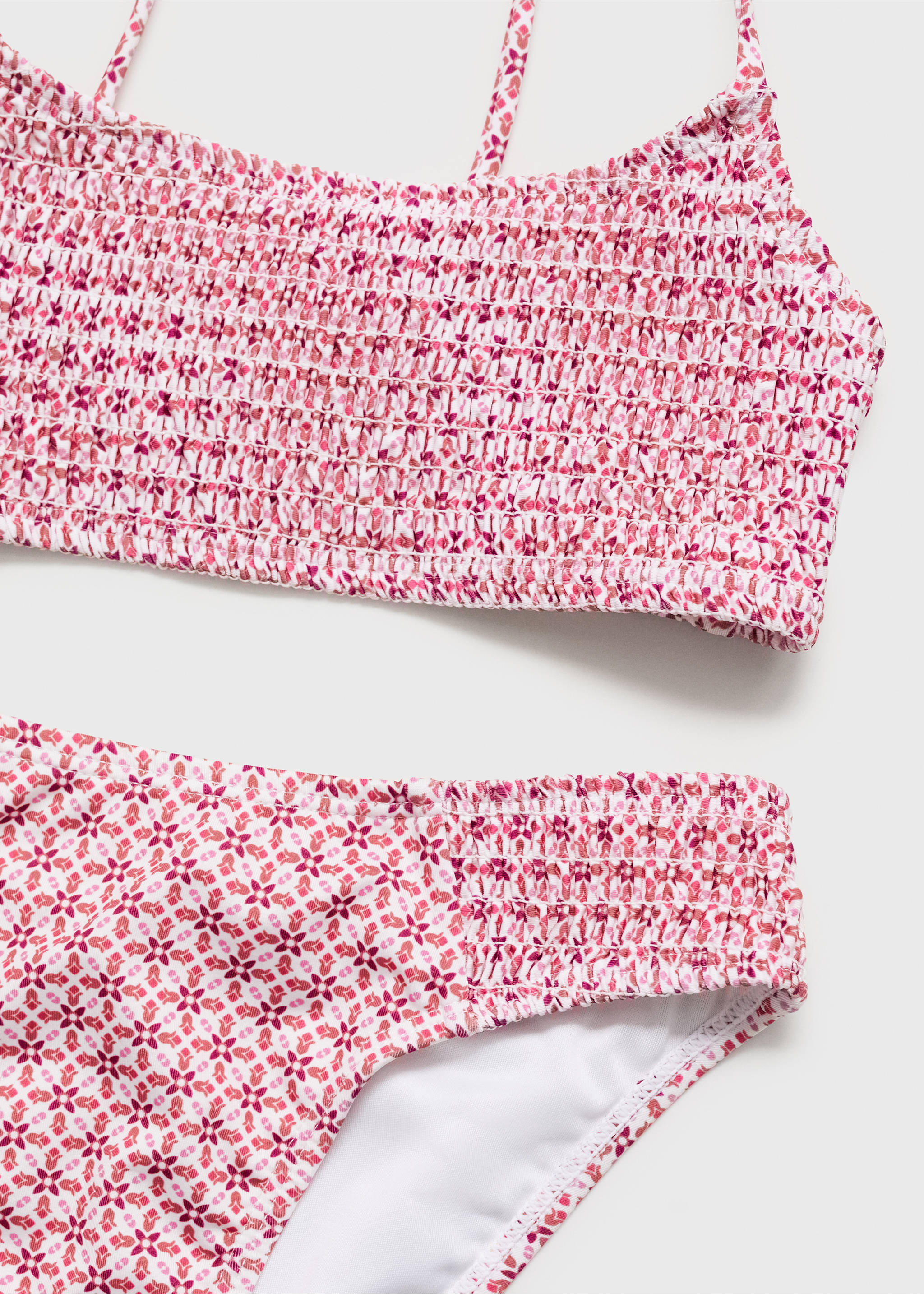 Květované bikiny s nabíráním - Detail zboží 0, Tmavě oranžová. Ref: 87077680-00.