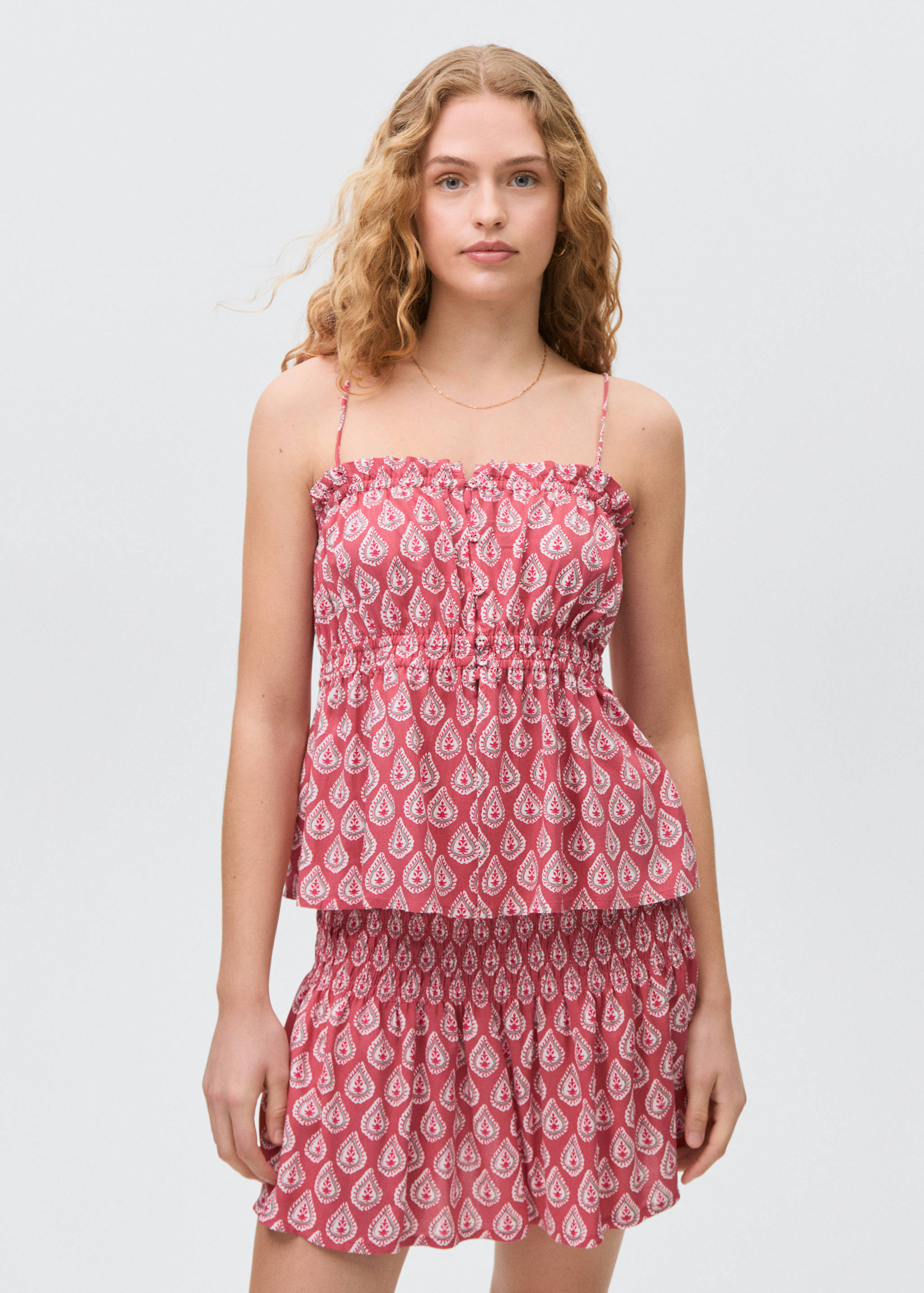 Printed pleated skirt - Medium plane