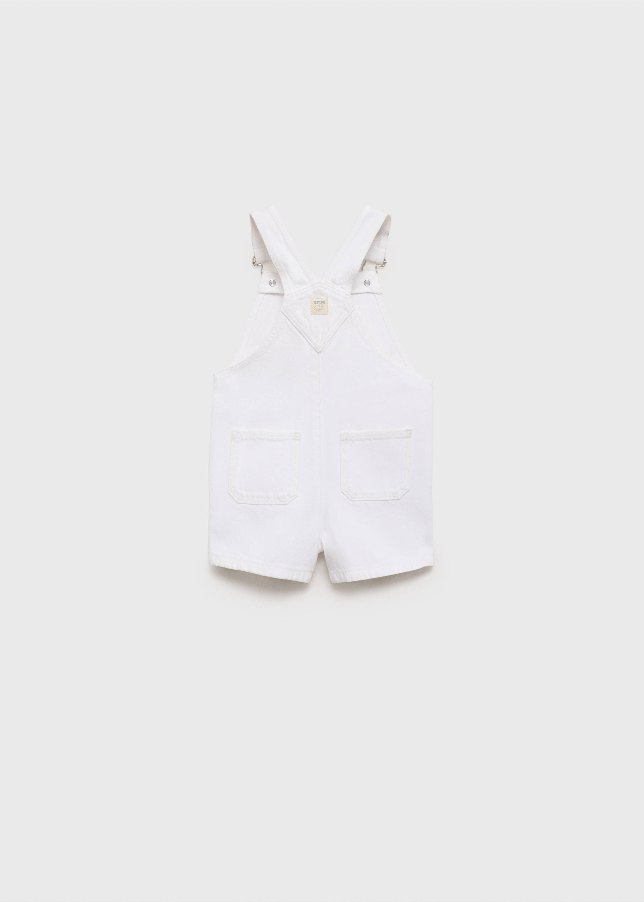 Short denim dungarees - Reverse of the article, White. Ref: 87077684-00.