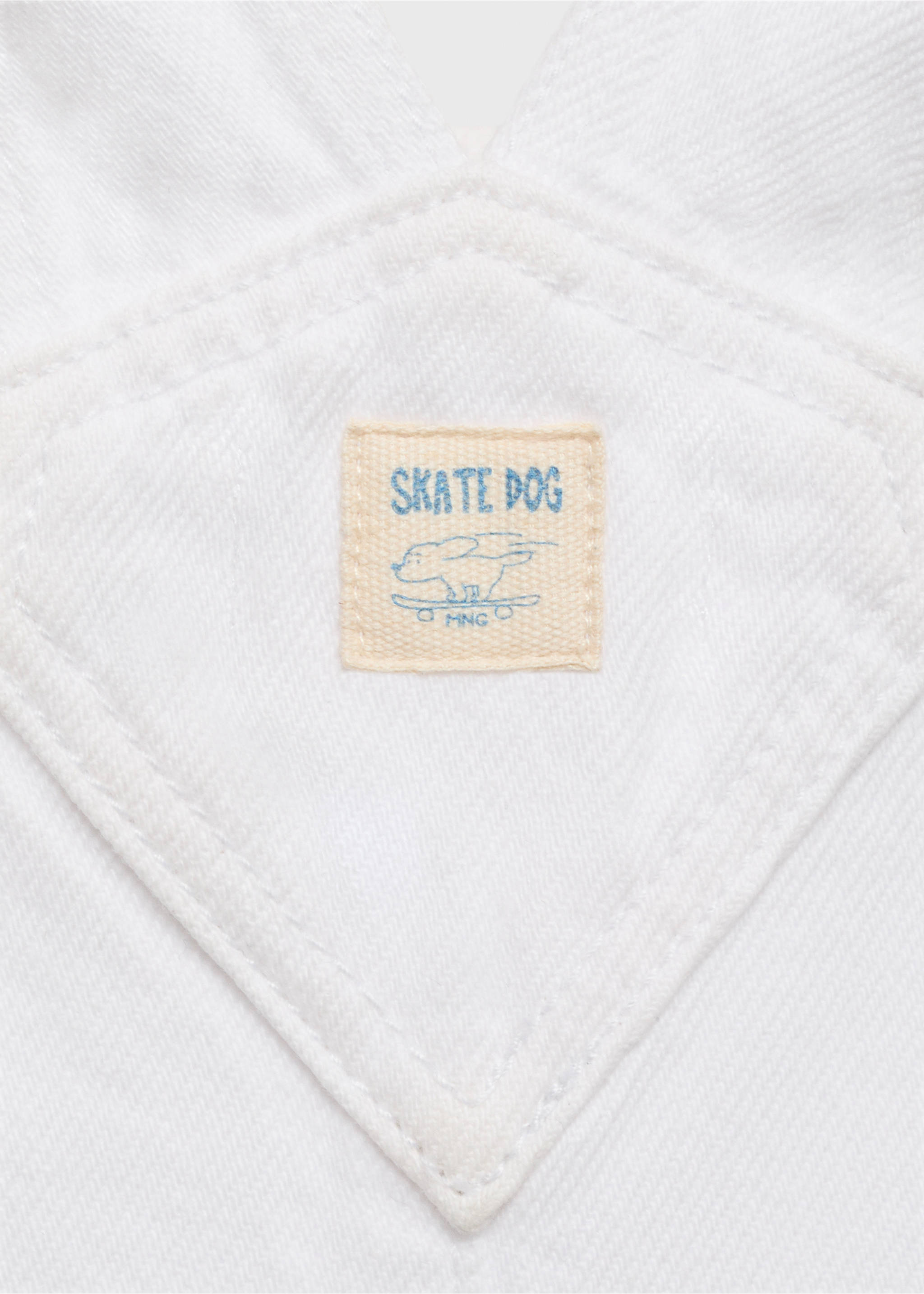 Short denim dungarees - Details of the article 0, White. Ref: 87077684-00.