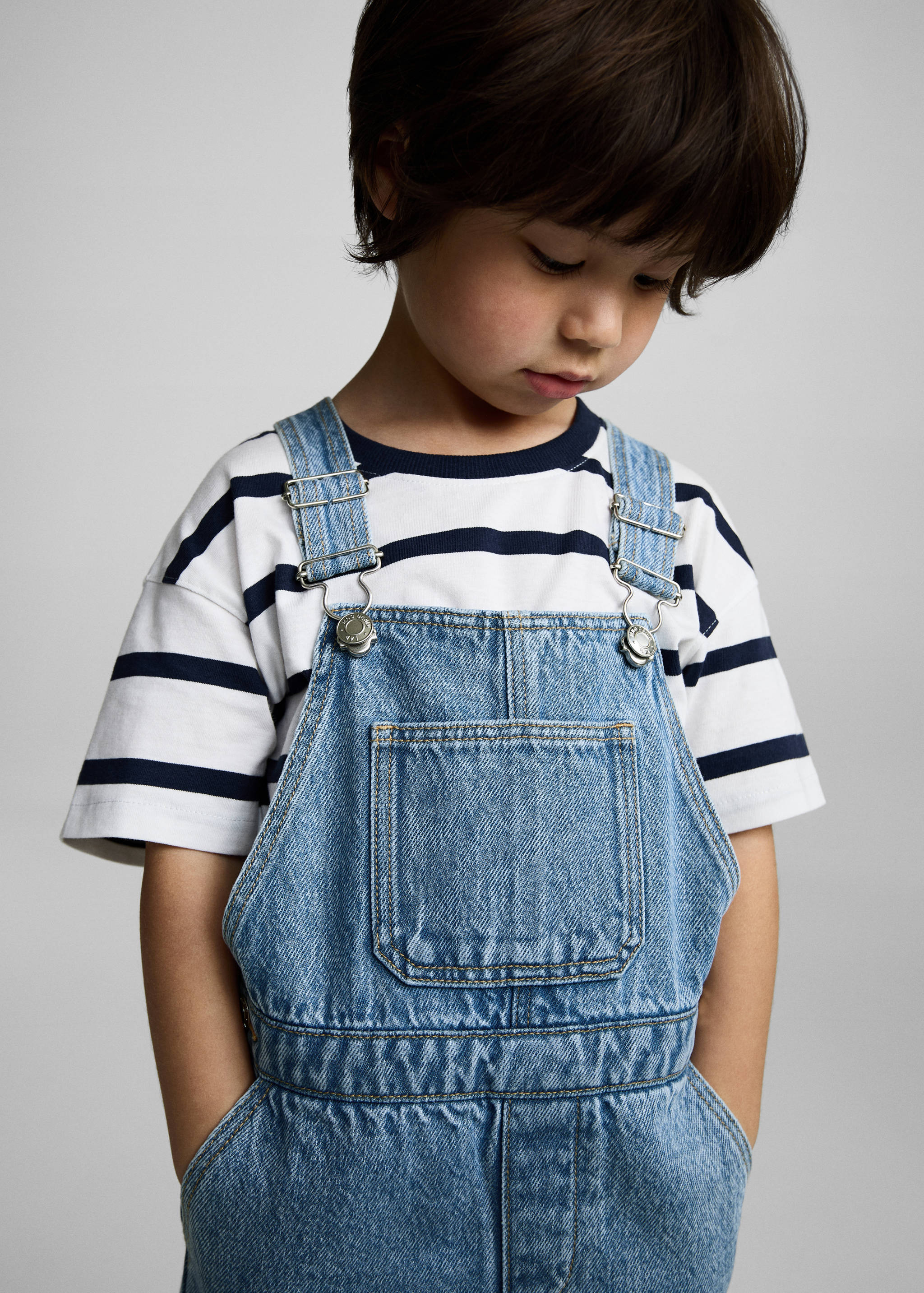 Short denim dungarees - Medium plane