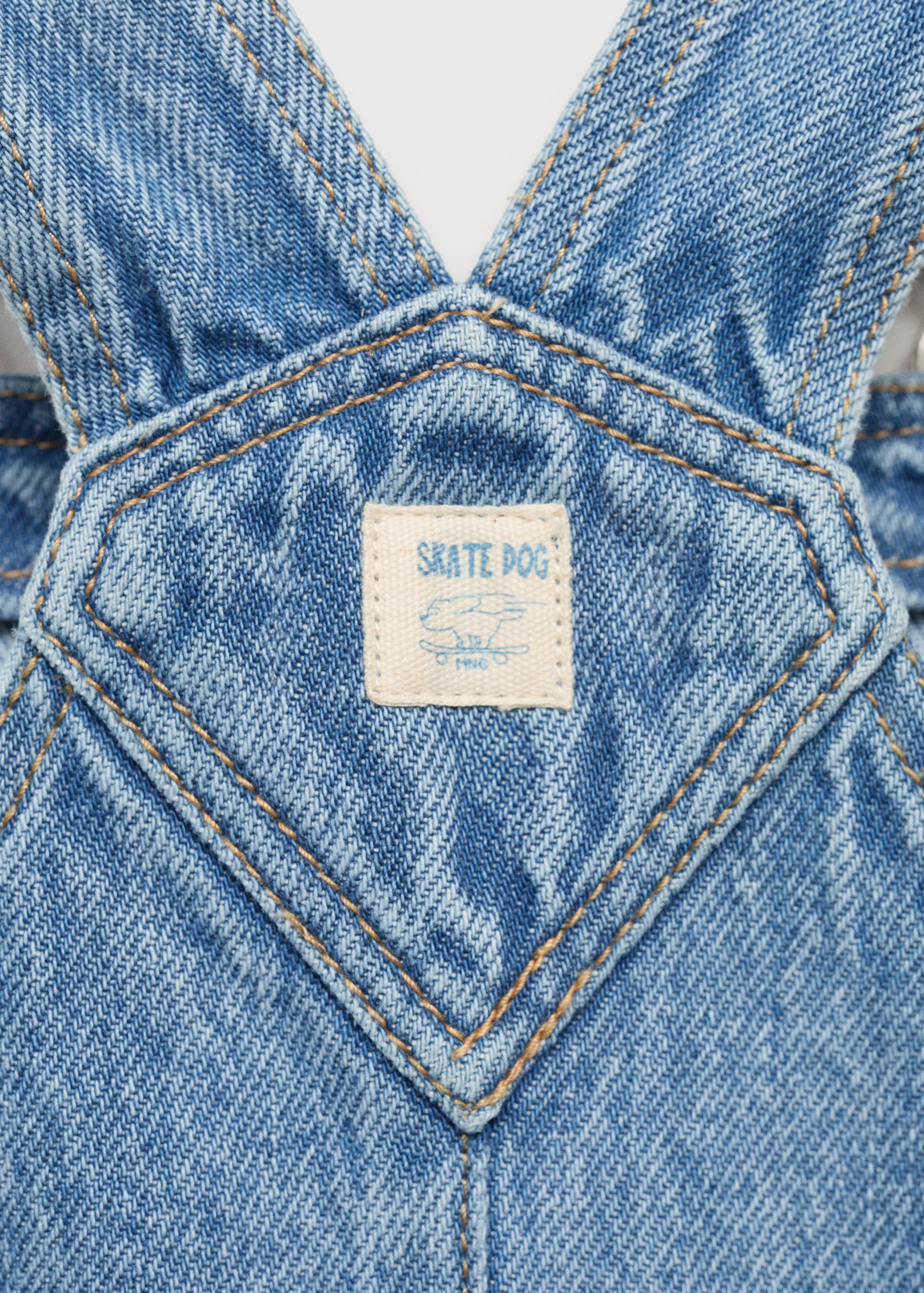 Short denim dungarees - Details of the article 0