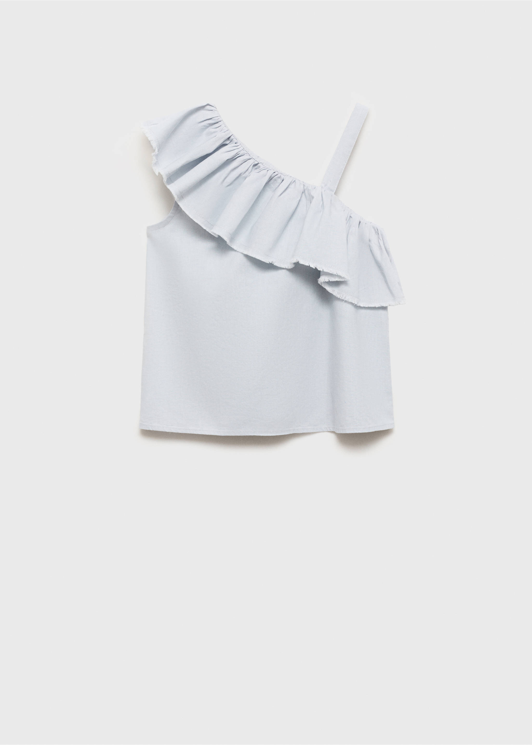 Blouse asymétrique en lin - Article sans modèle, Bleu ciel. Ref: 87077693-00.