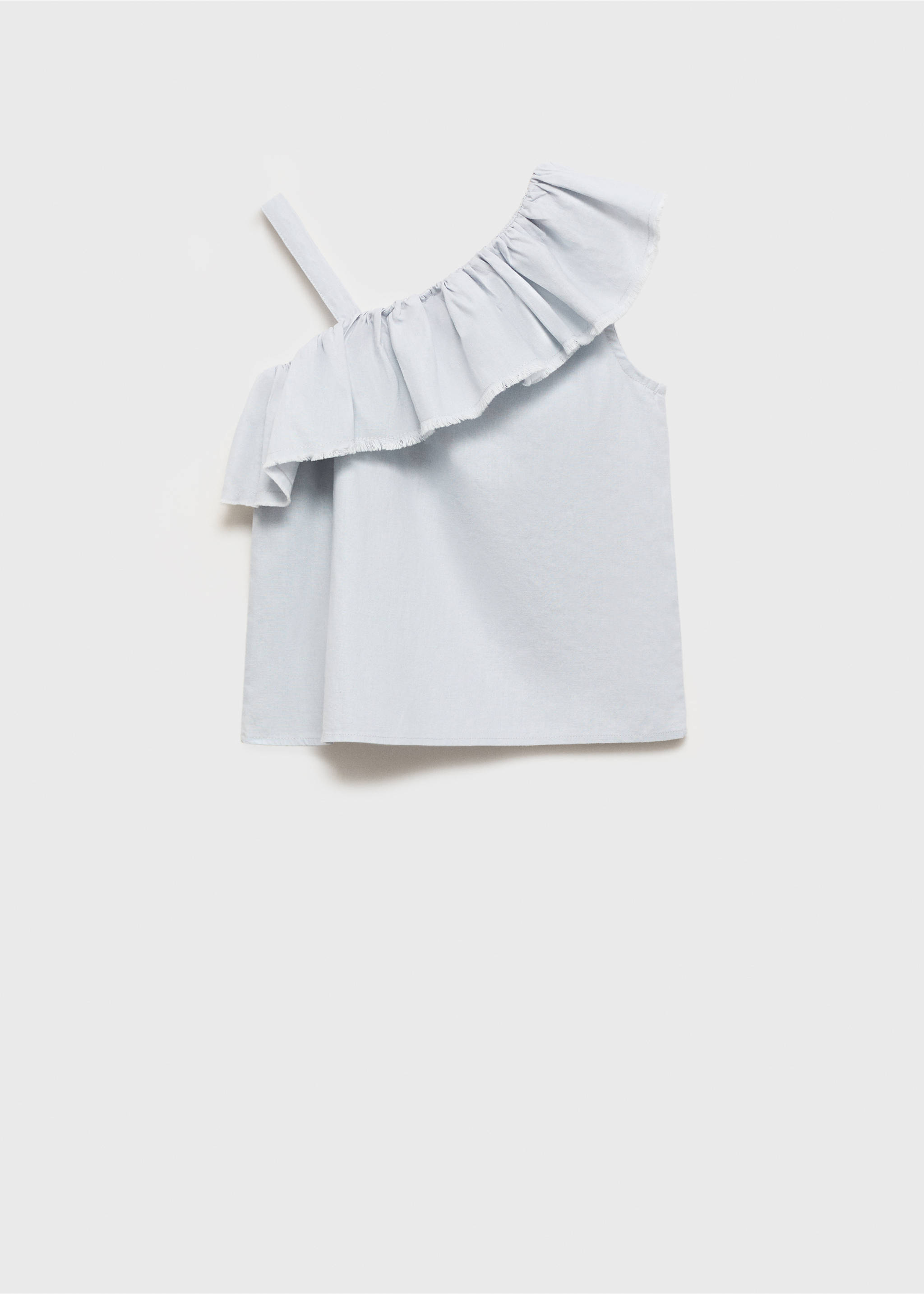 Blouse asymétrique en lin - Verso de l’article, Bleu ciel. Ref: 87077693-00.