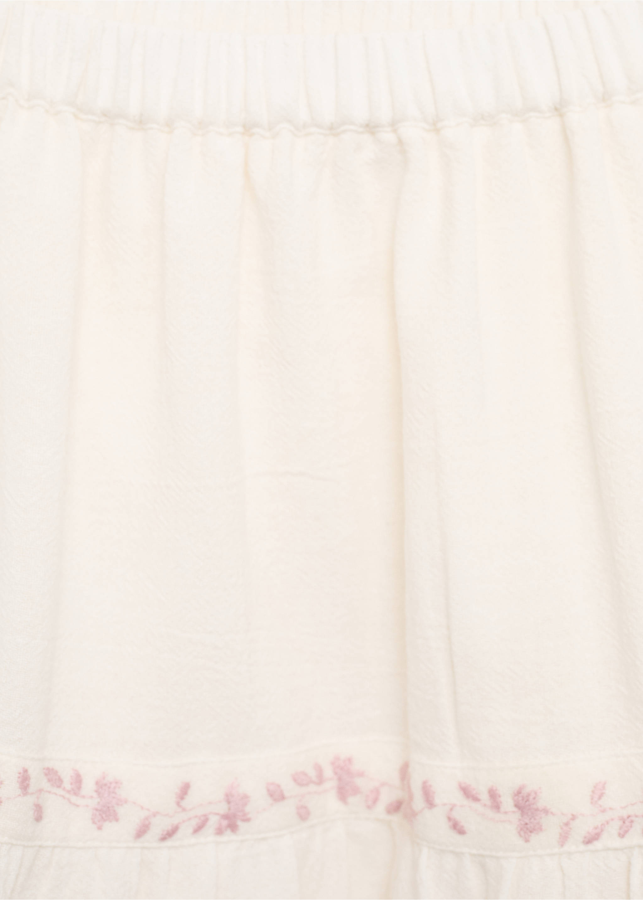 Floral embroidery skirt - Details of the article 8, Ecru. Ref: 87077696-00.