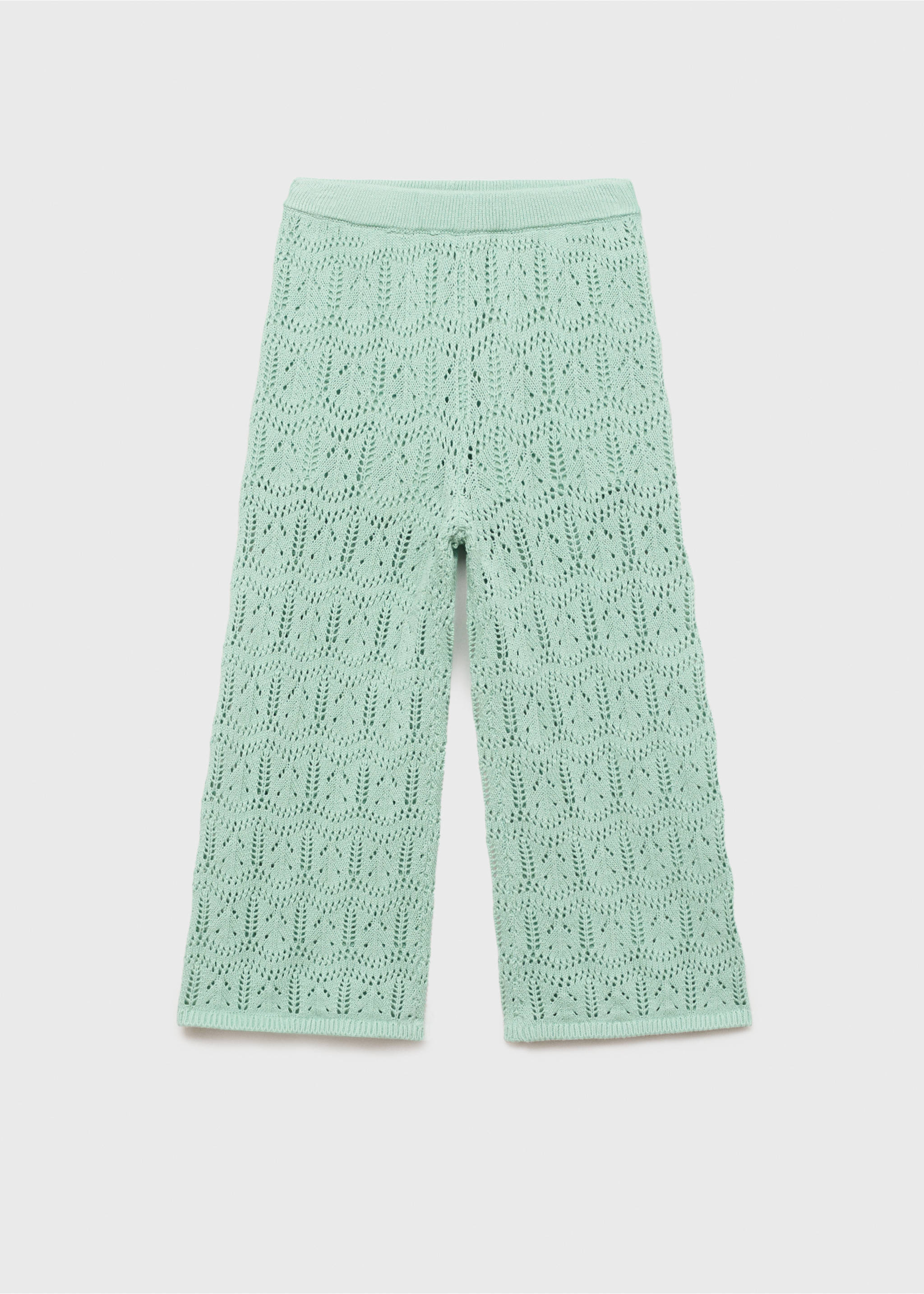 Openwork knitted trousers - Article without model, Aqua Green. Ref: 87077697-00.