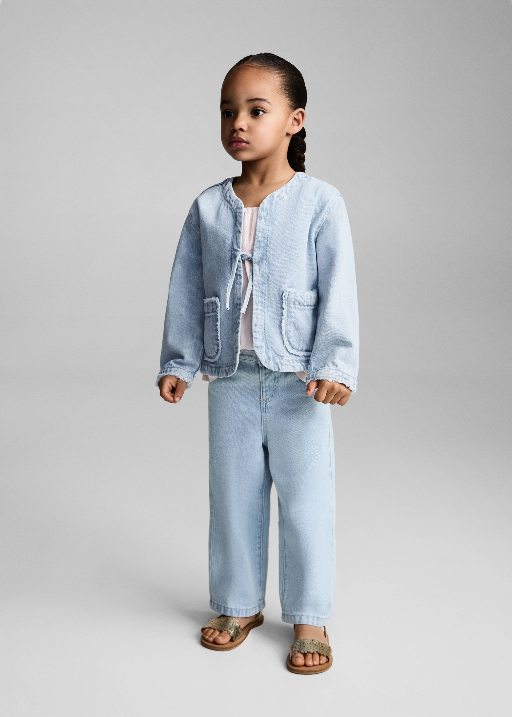 Denim-Jacke mit Schleife - Allgemeine Ansicht, Hellblau. Ref: 87077699-00.