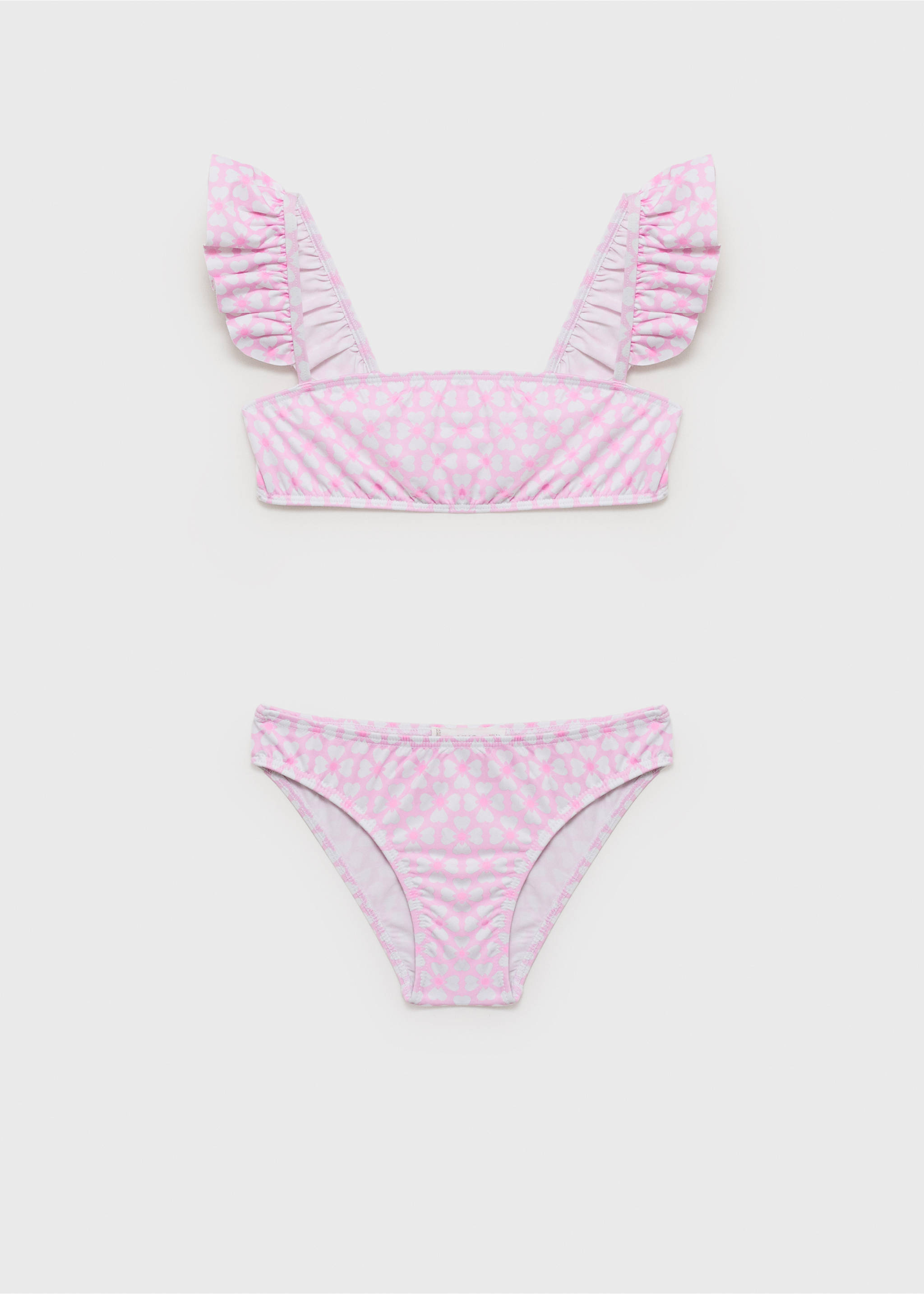 Floral bikini with ruffles - Article without model, Pink. Ref: 87077700-00.