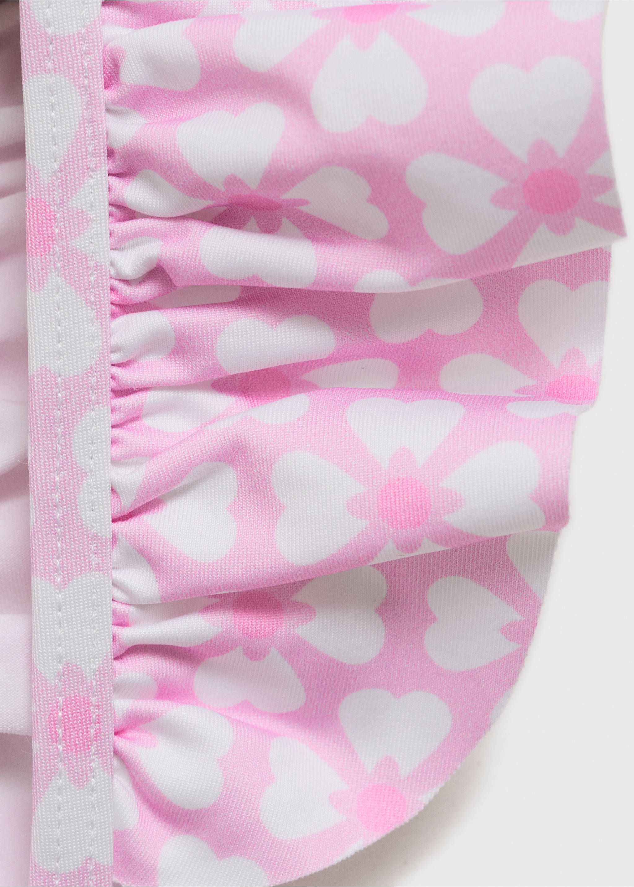 Floral bikini with ruffles - Details of the article 8, Pink. Ref: 87077700-00.