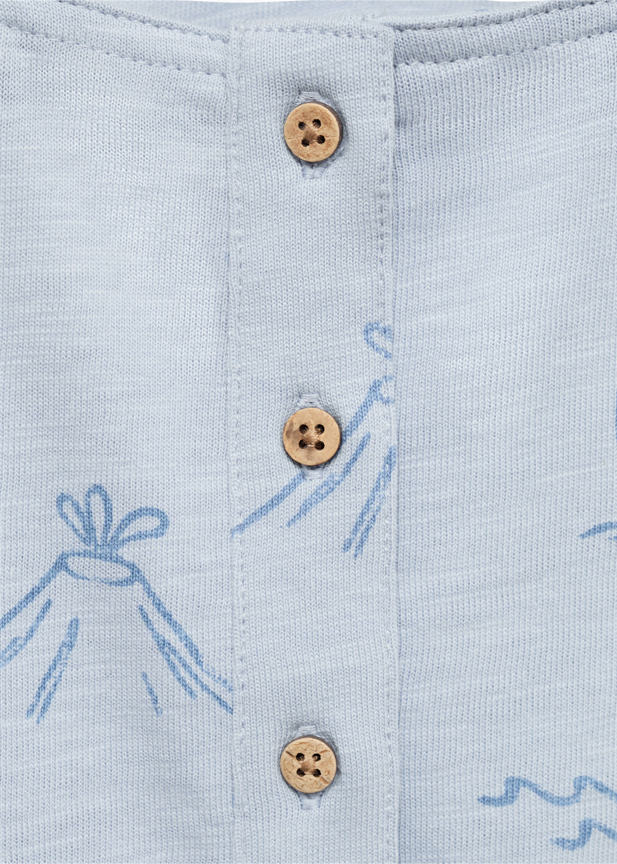 Palm-print dungarees - Details of the article 0, Sky Blue. Ref: 87077703-00.