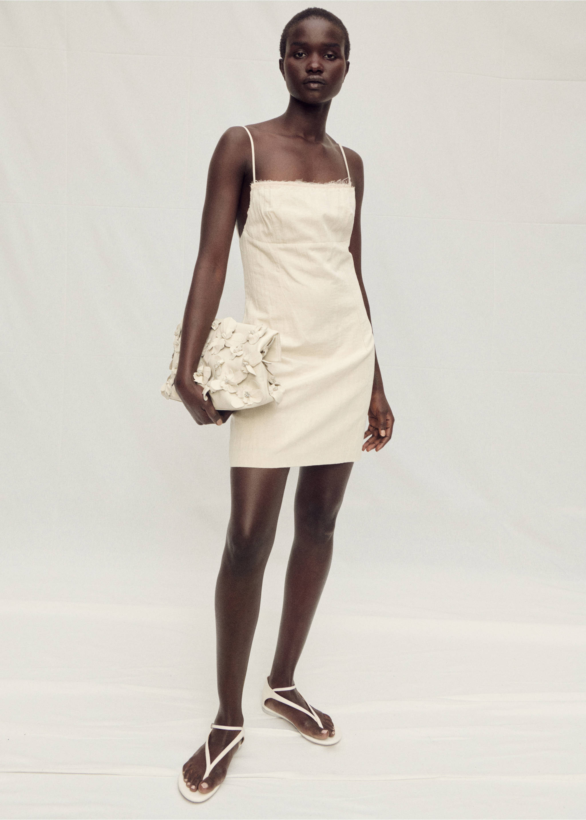 Leder-Riemensandale - Allgemeine Ansicht, Weiß. Ref: 87077713-00.