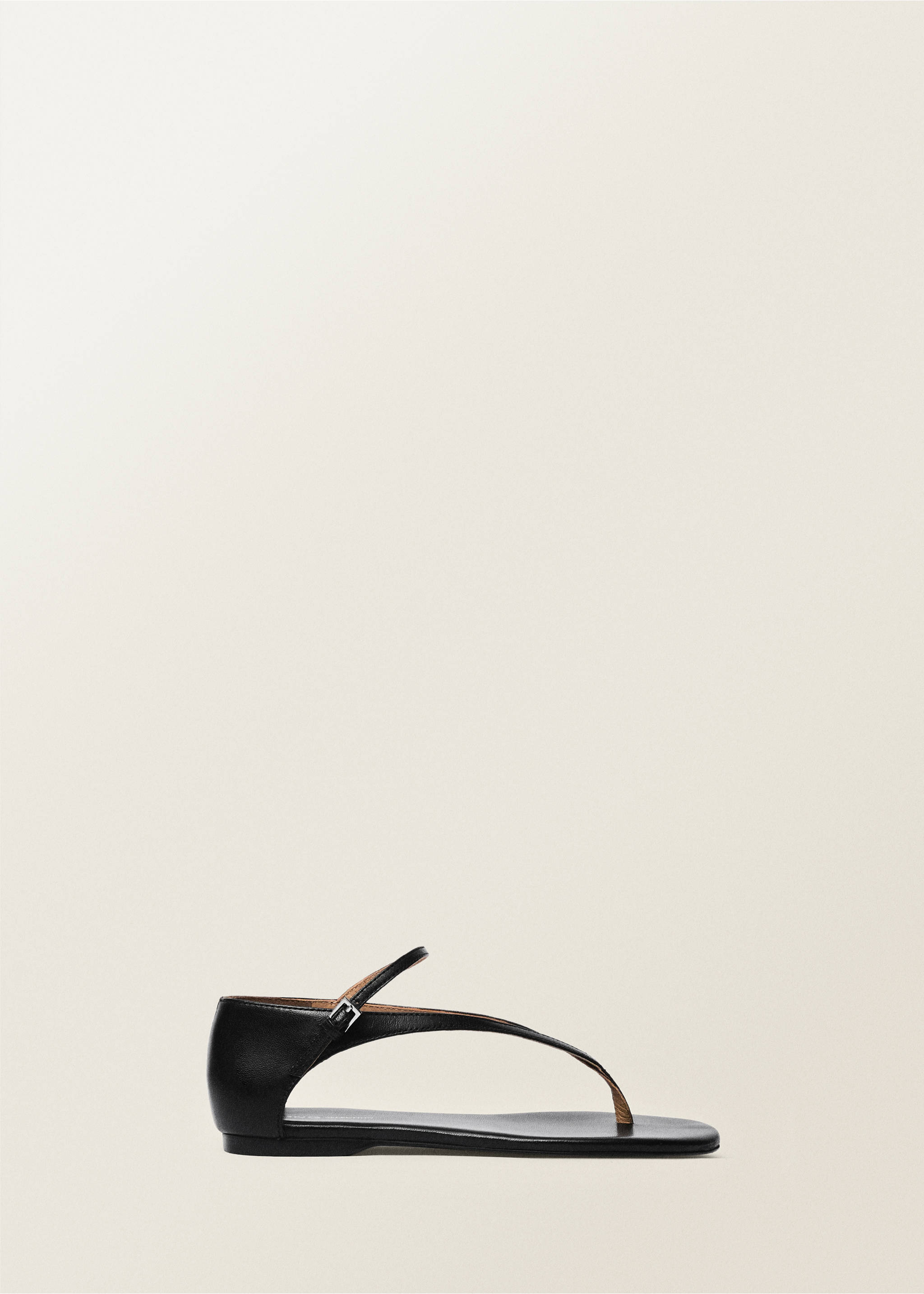 Leather straps sandals - Article without model, Black. Ref: 87077713-00.