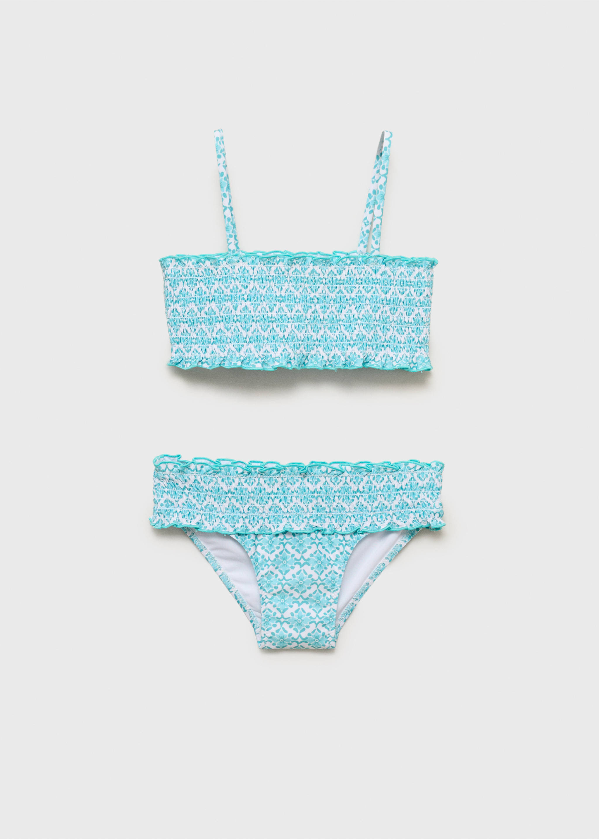 Gemusterter Bandeau-Bikini - Artikel ohne Model, Grün. Ref: 87077714-00.