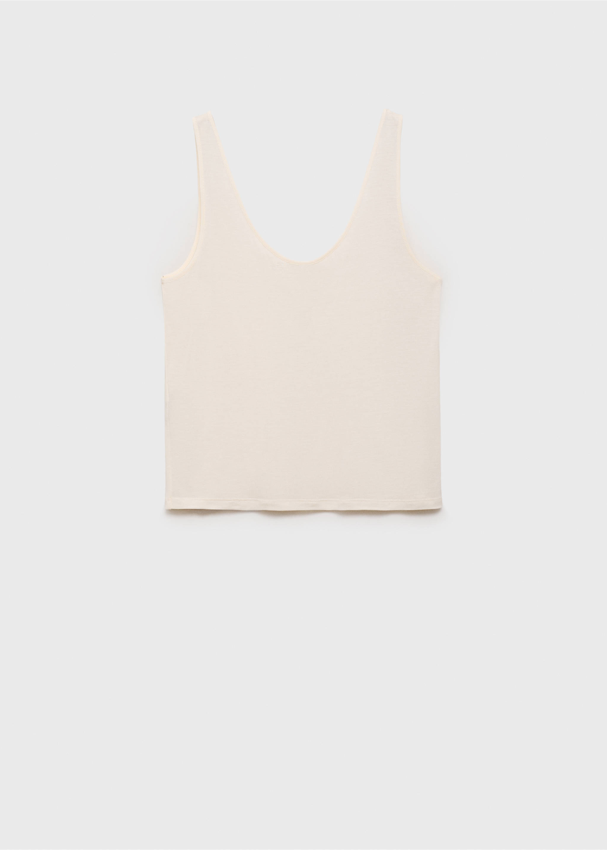 Low-neck lyocell top - Article without model, Ecru. Ref: 87077715-00.