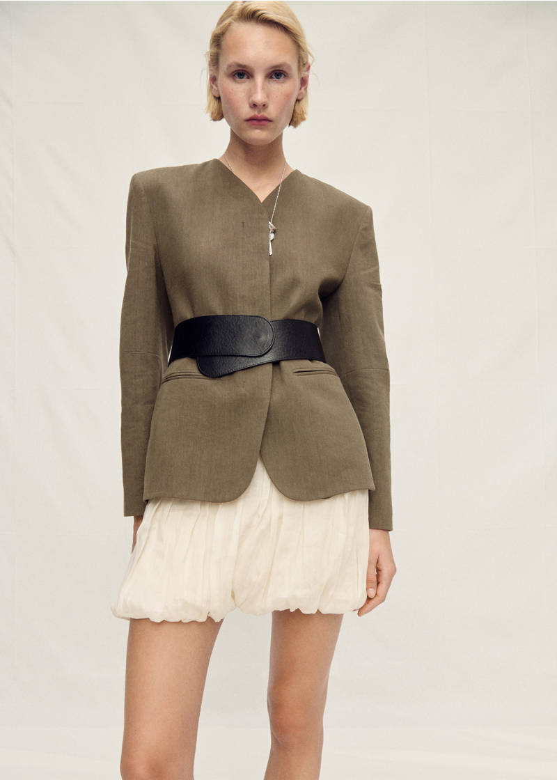 Ramie balloon skirt - Ecru