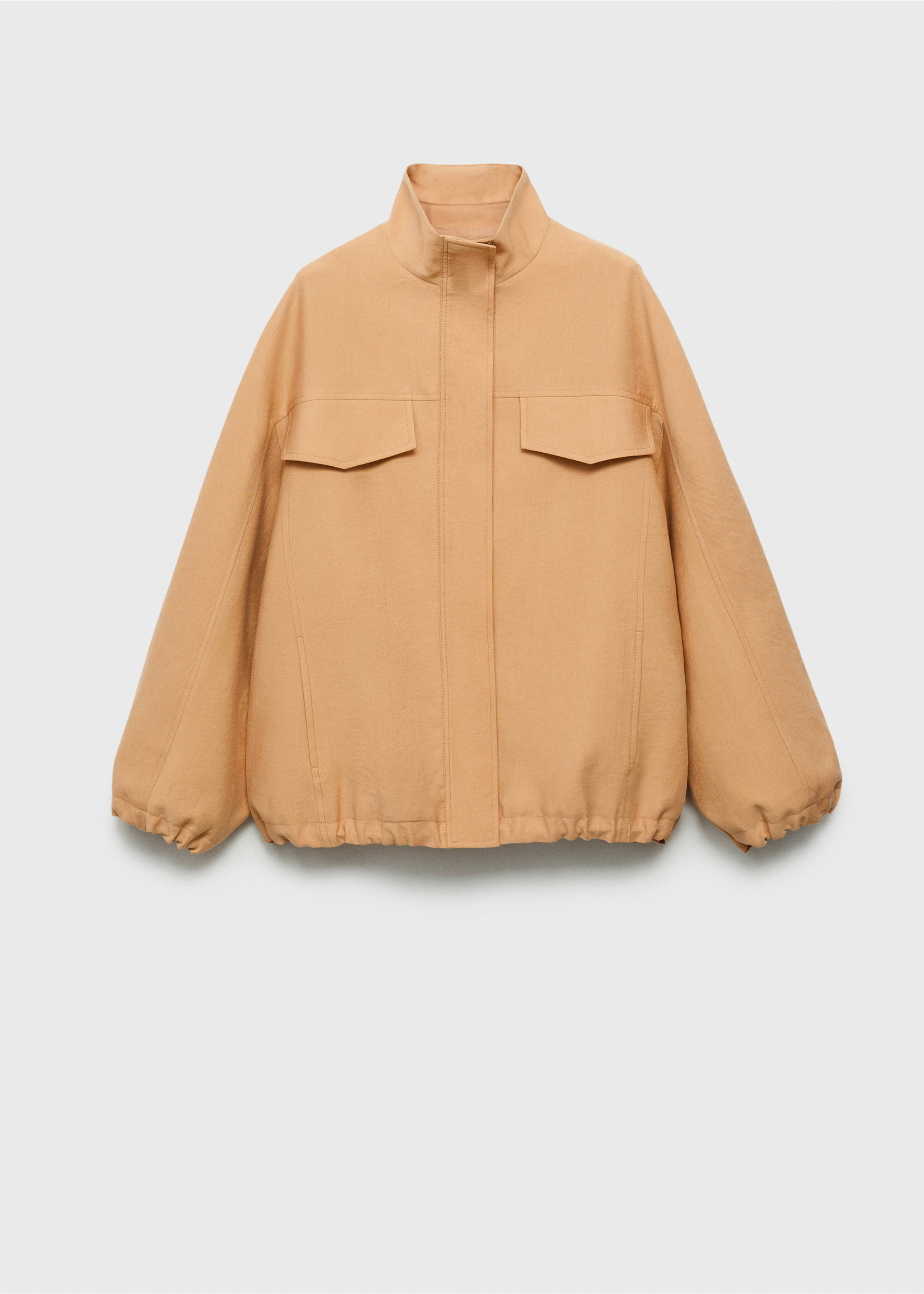 Oversized lyocell jacket with pockets - Article without model, Nude. Ref: 87077719-00.