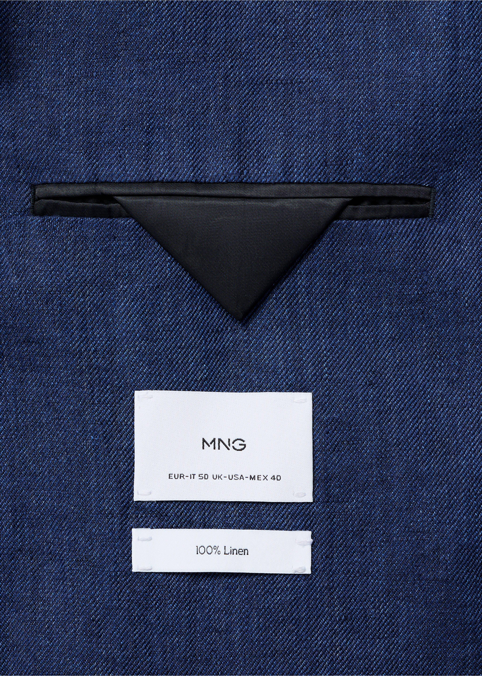 Salerno 100% linen slim fit suit blazer - Details of the article 0, Indigo Blue. Ref: 87077886-00.