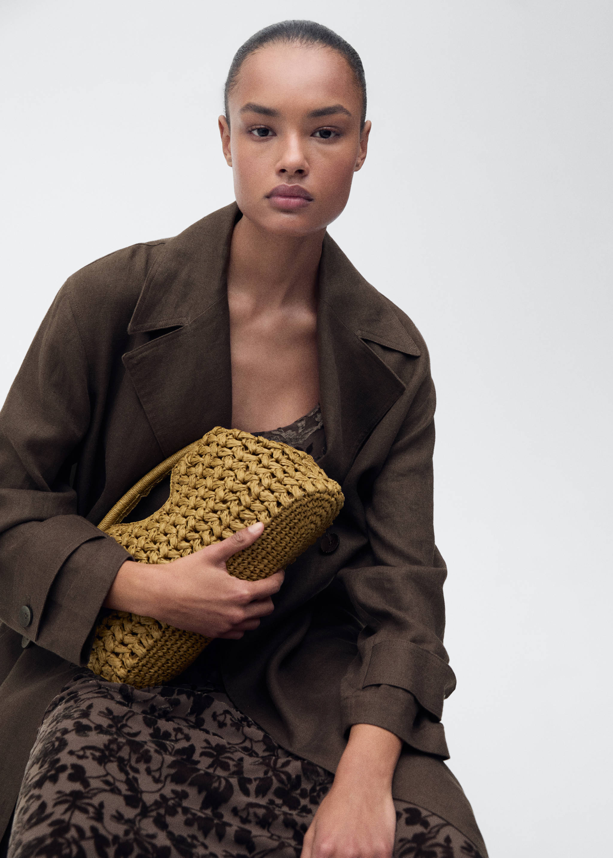 Doppelreihiger Leinen-Trenchcoat - Detail des Artikels 6