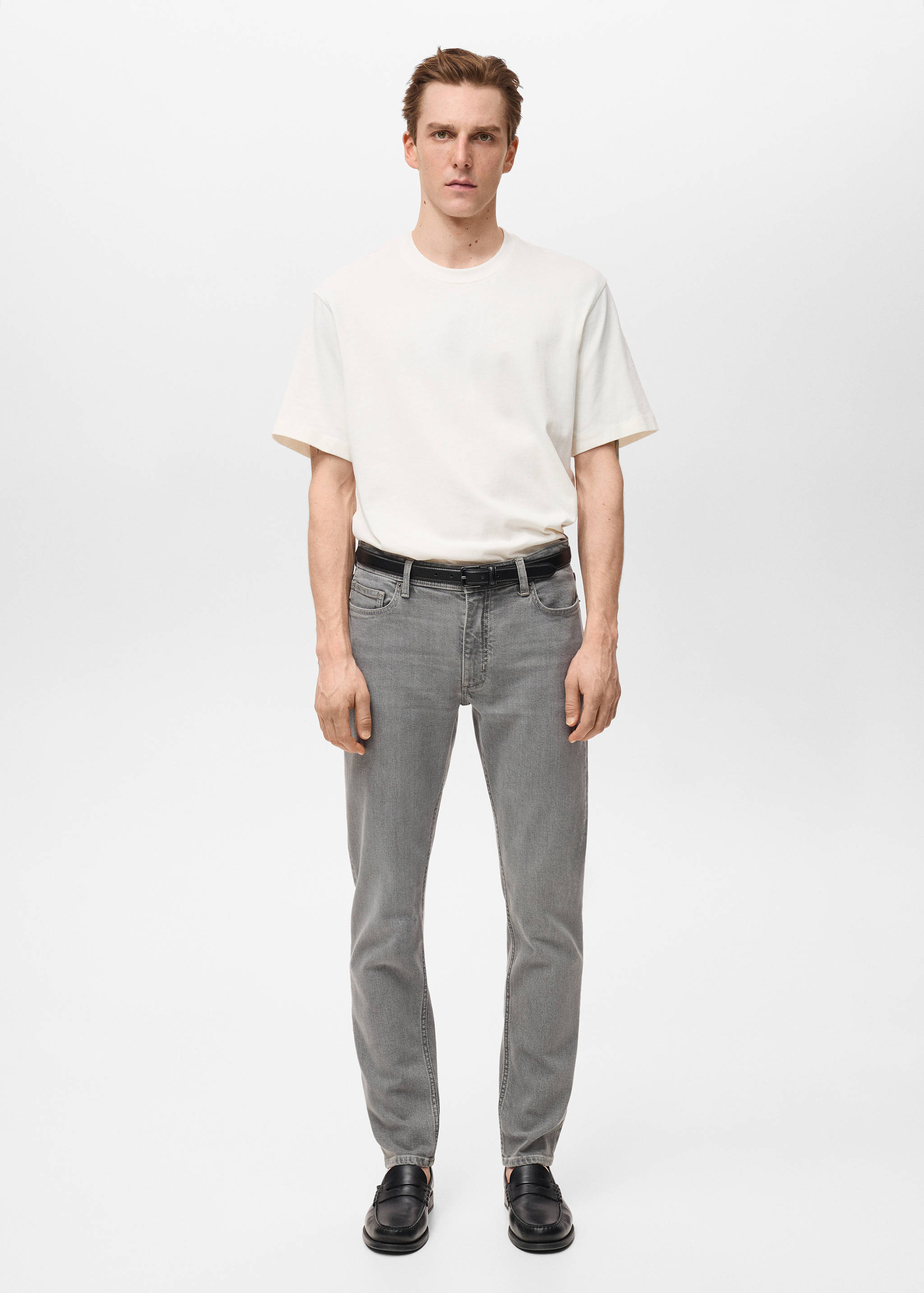 Jean Jan slim-fit délavé gris - Plan général