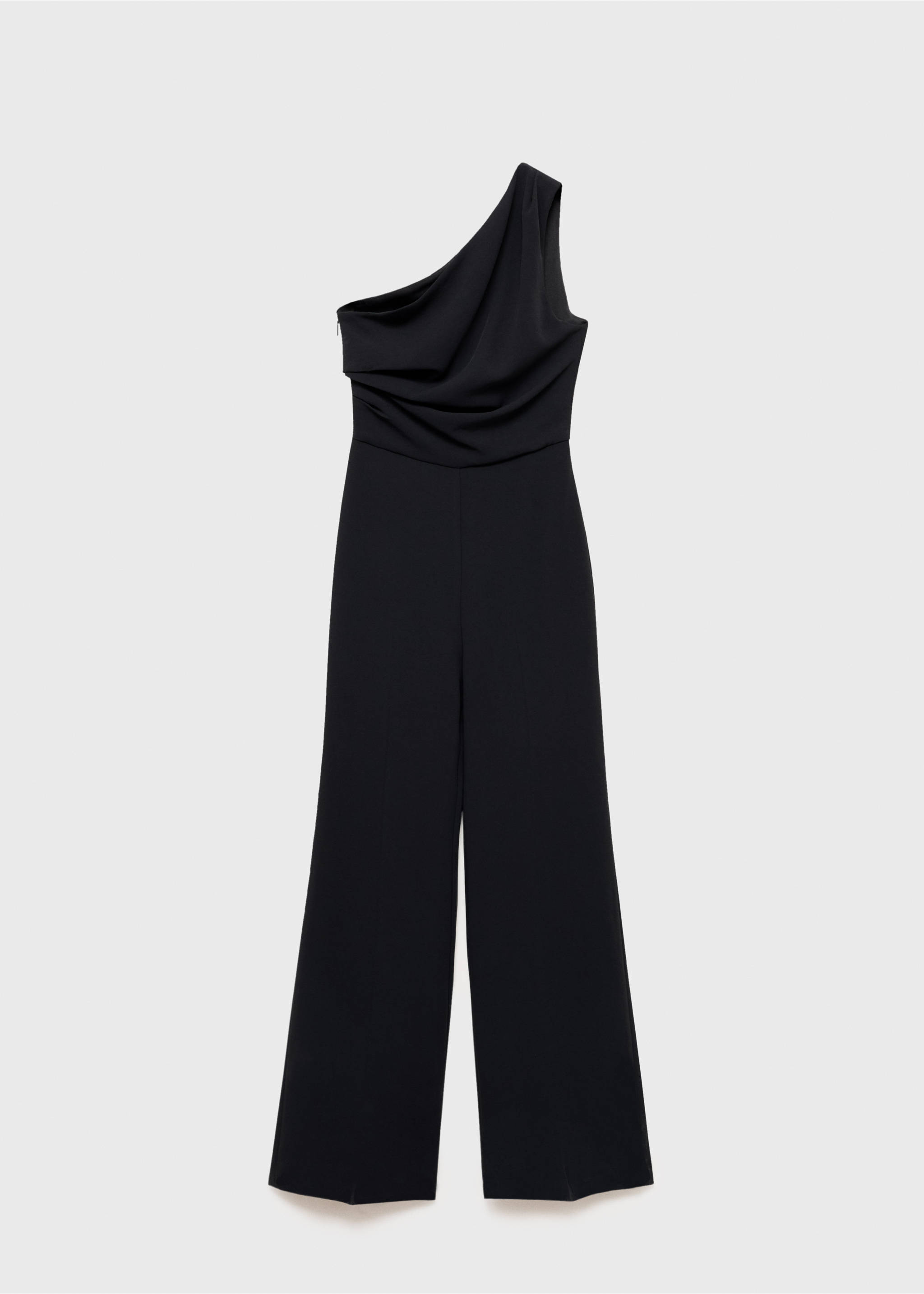 Asymmetrical jumpsuit with draped detail - Article without model, Black. Ref: 87077891-00.