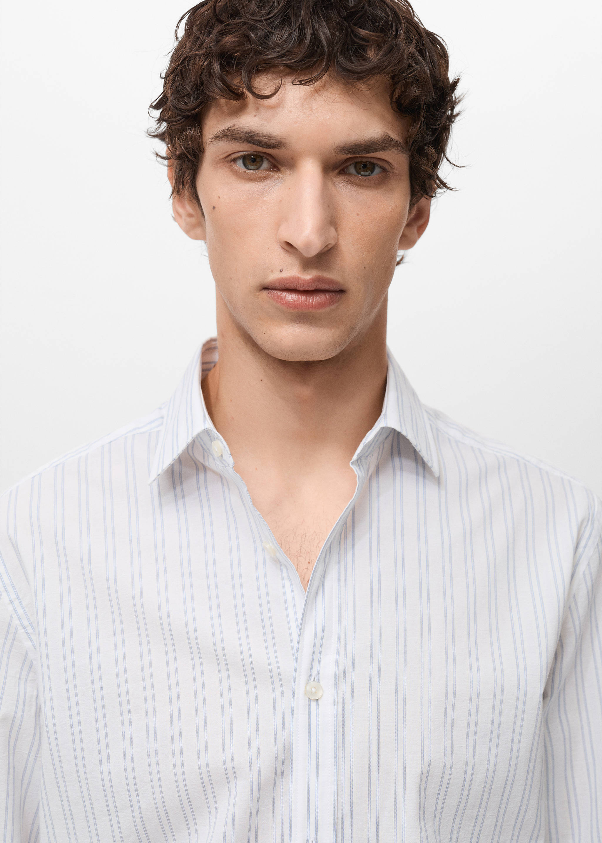 Gestreiftes Hemd 100% Baumwolle Regular Fit - Detail des Artikels 1