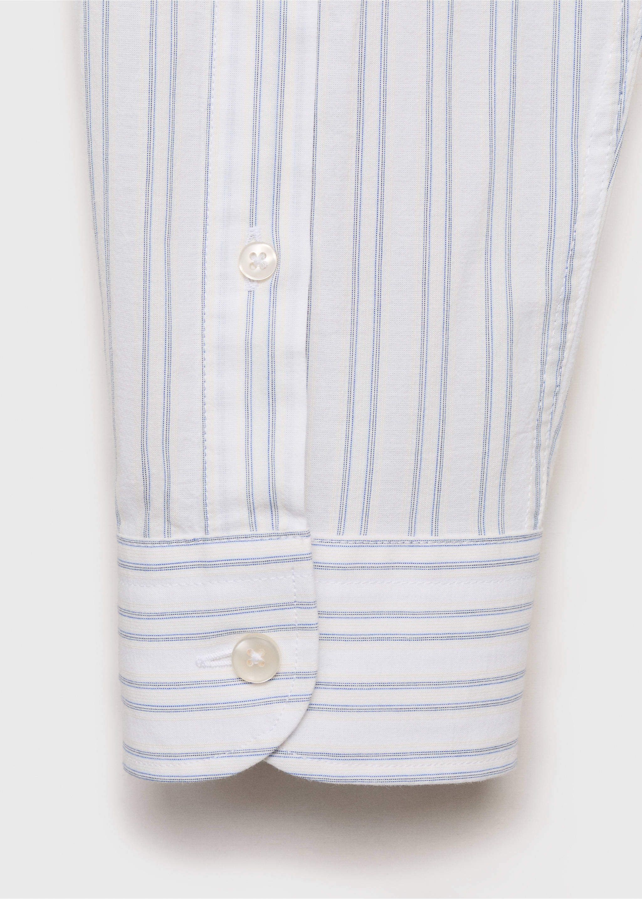 Camisa rayas 100% algodón regular fit - Detalle del artículo 0, Blanco. Ref: 87077893-00.