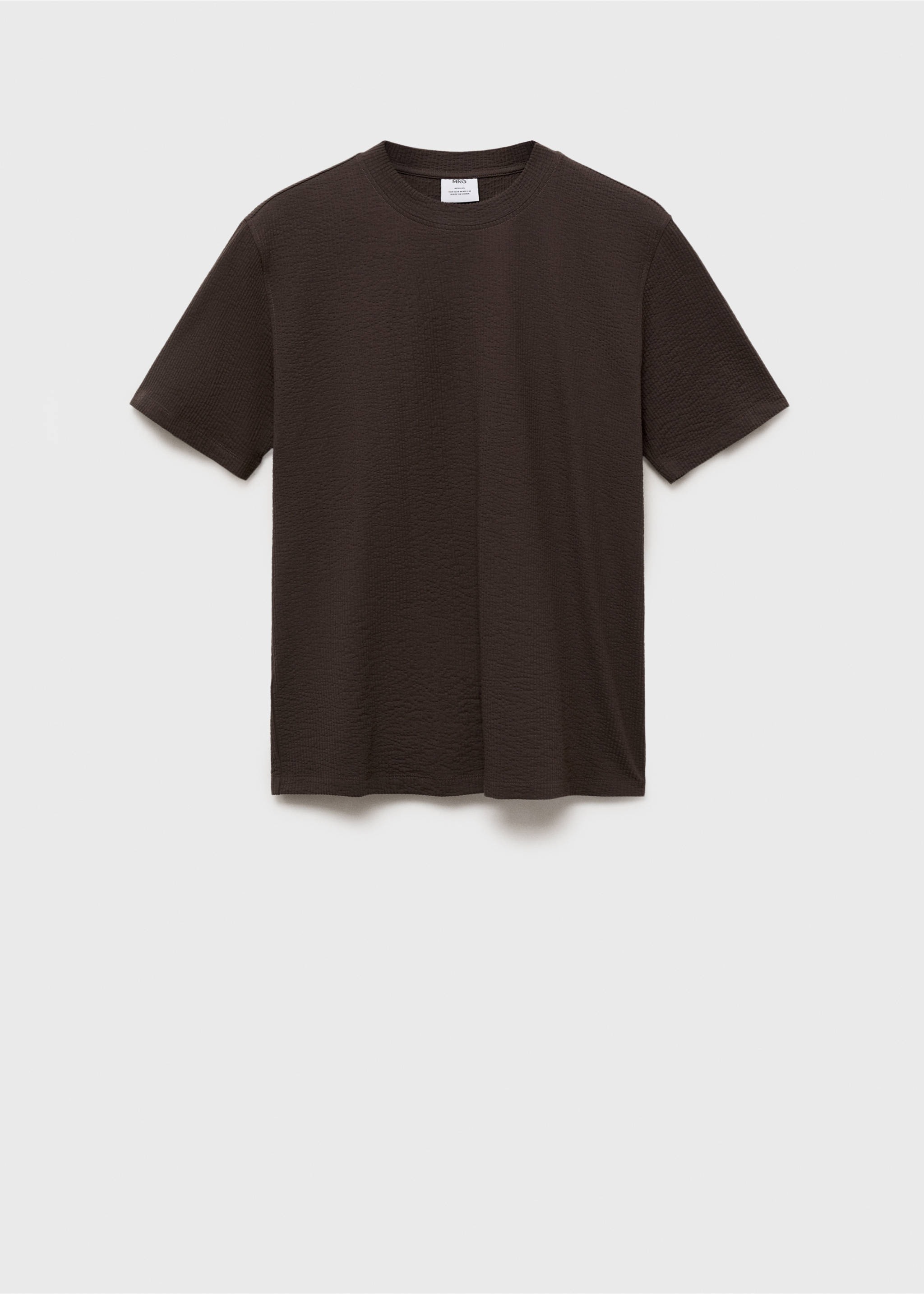 T-shirt coton seersucker - Article sans modèle, Chocolat. Ref: 87077894-00.