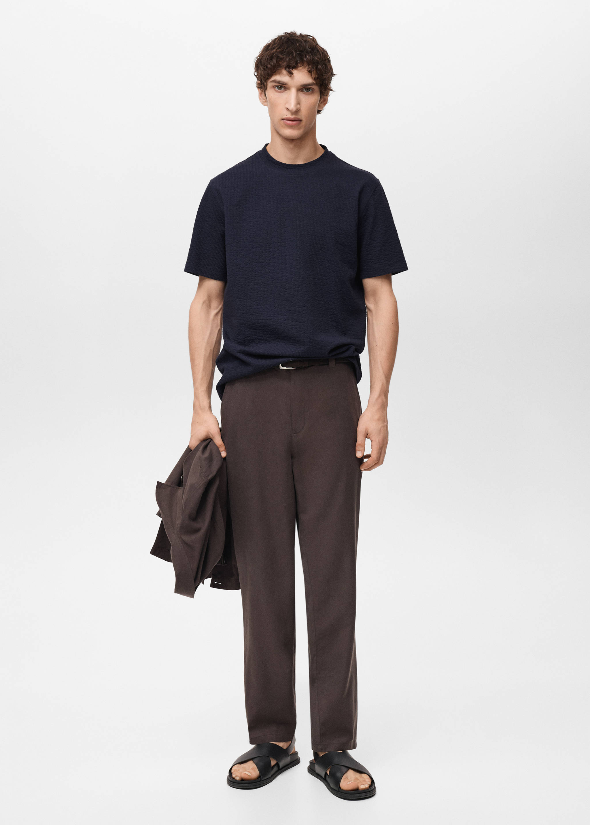 T-Shirt aus Seersucker-Baumwolle - Allgemeine Ansicht