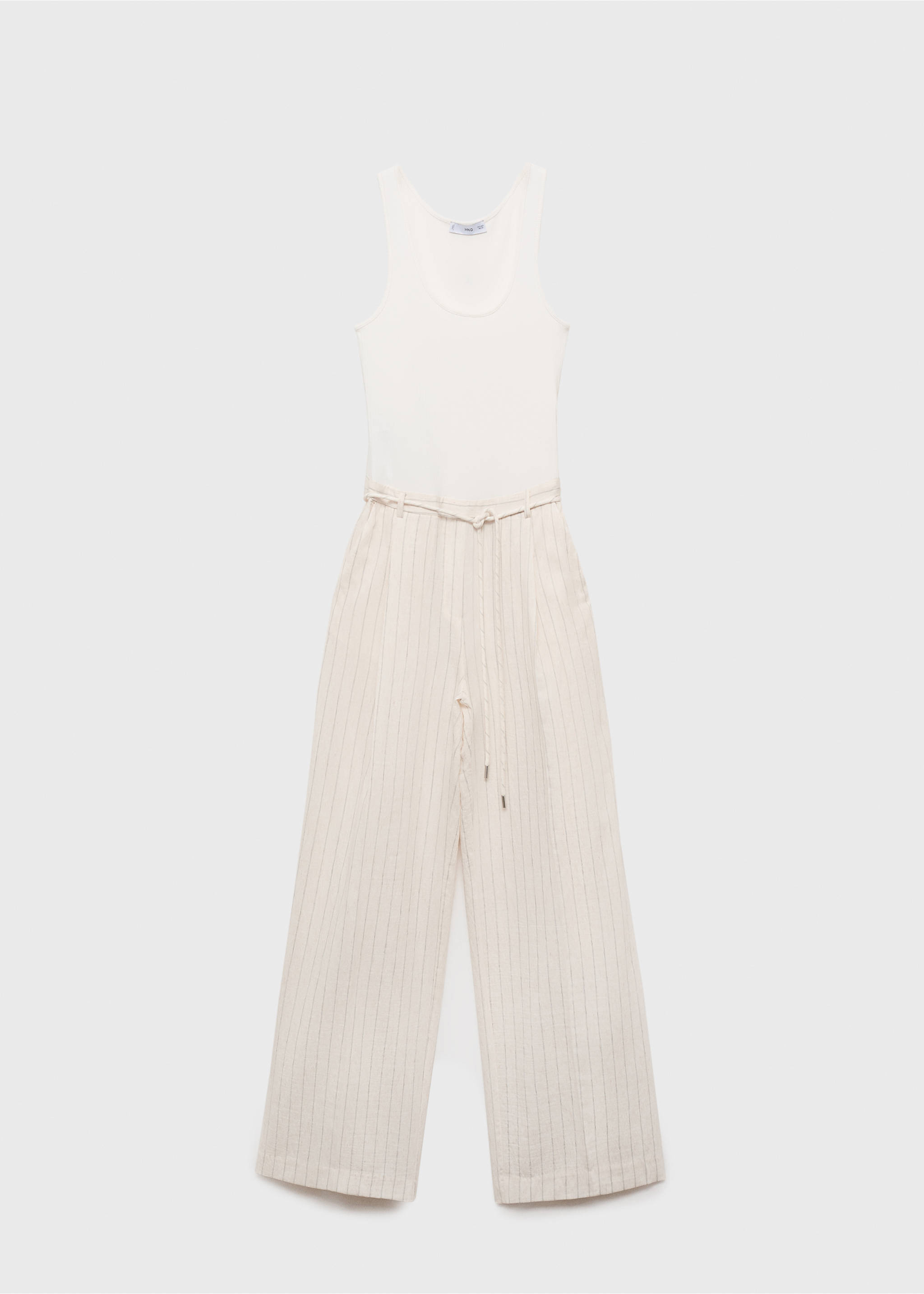 Striped combined knitted jumpsuit - Article without model, Off White. Ref: 87077895-00.
