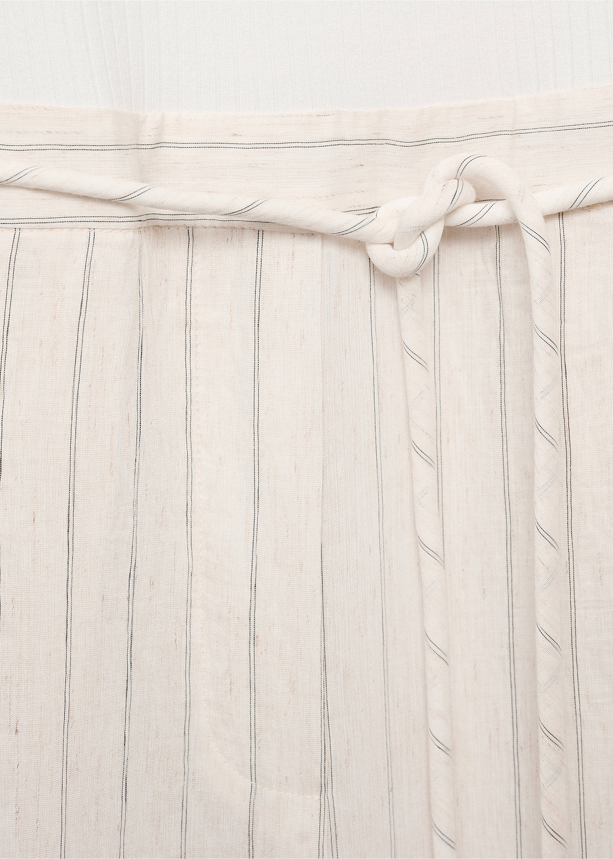 Striped combined knitted jumpsuit - Details of the article 0, Off White. Ref: 87077895-00.