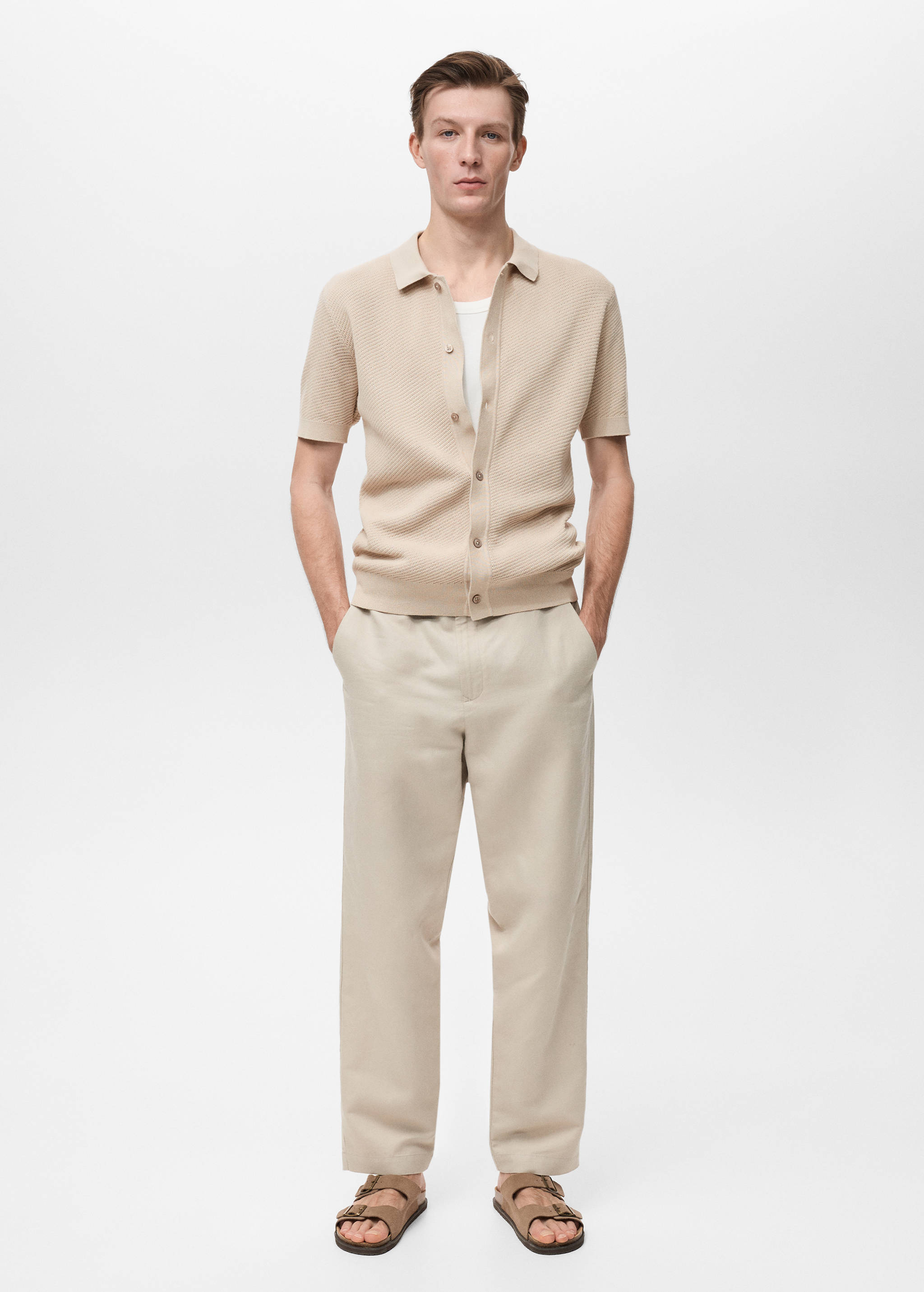 Openwork knitted structured shirt - General plane