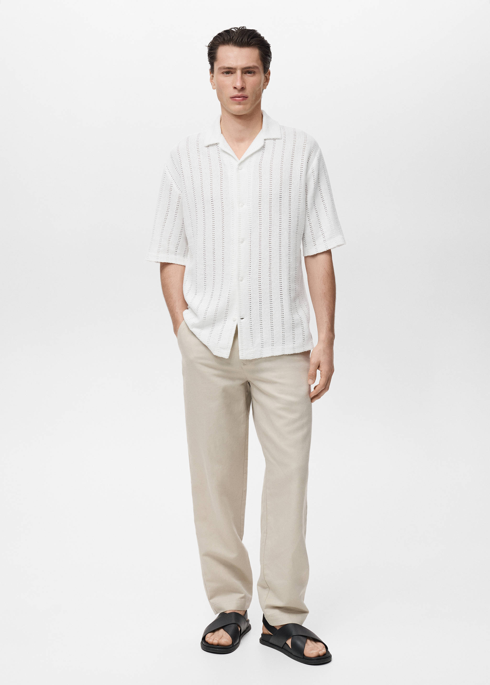 Camisa punto detalle calados - Plano general