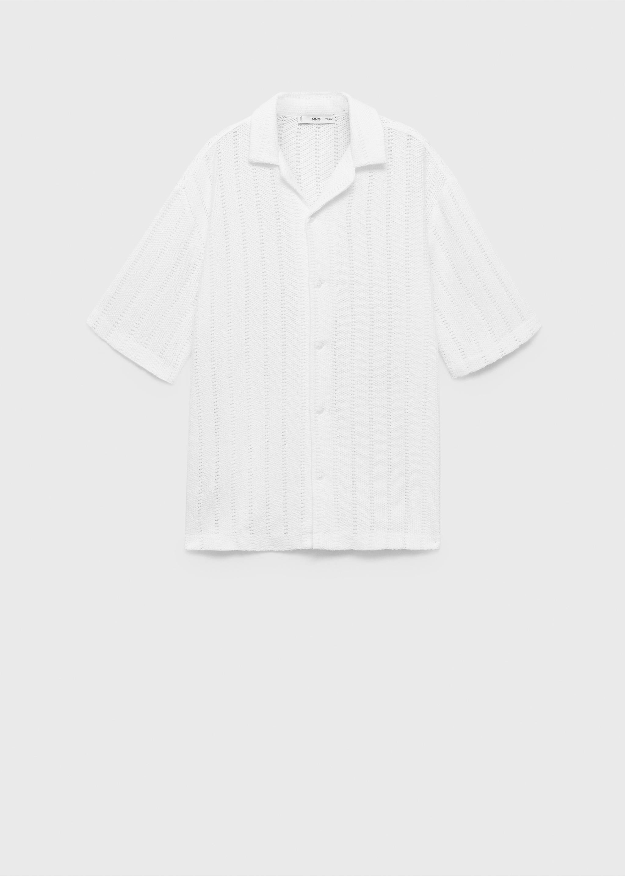 Chemise en maille détail ajouré - Article sans modèle, Blanc. Ref: 87077900-00.