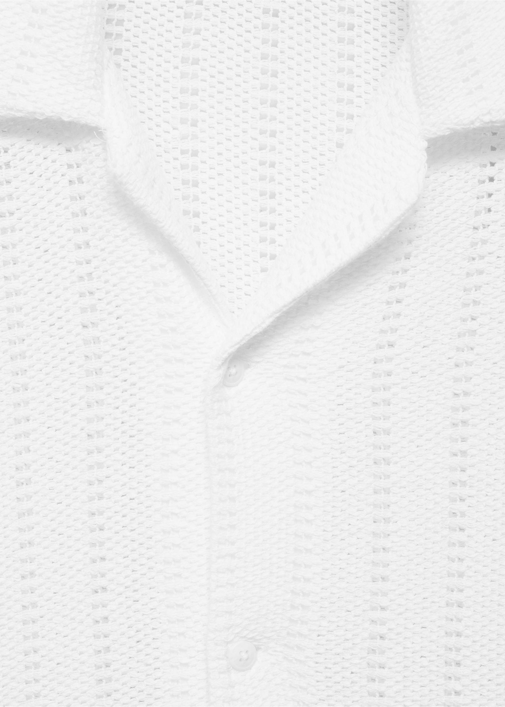 Chemise en maille détail ajouré - Détail de l'article 8, Blanc. Ref: 87077900-00.