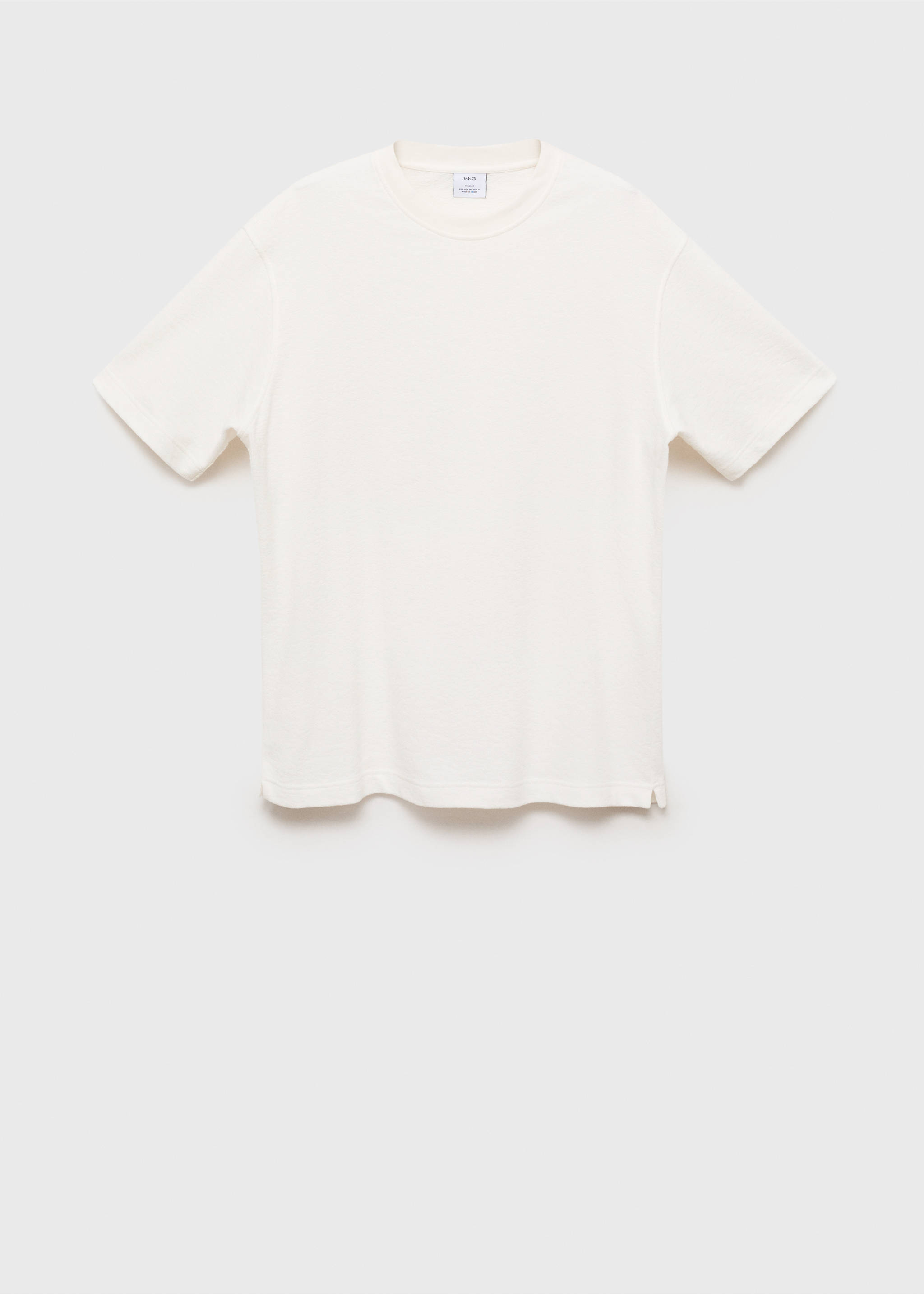 Strukturiertes Relaxed Fit-T-Shirt - Artikel ohne Model, Ecru. Ref: 87077901-00.