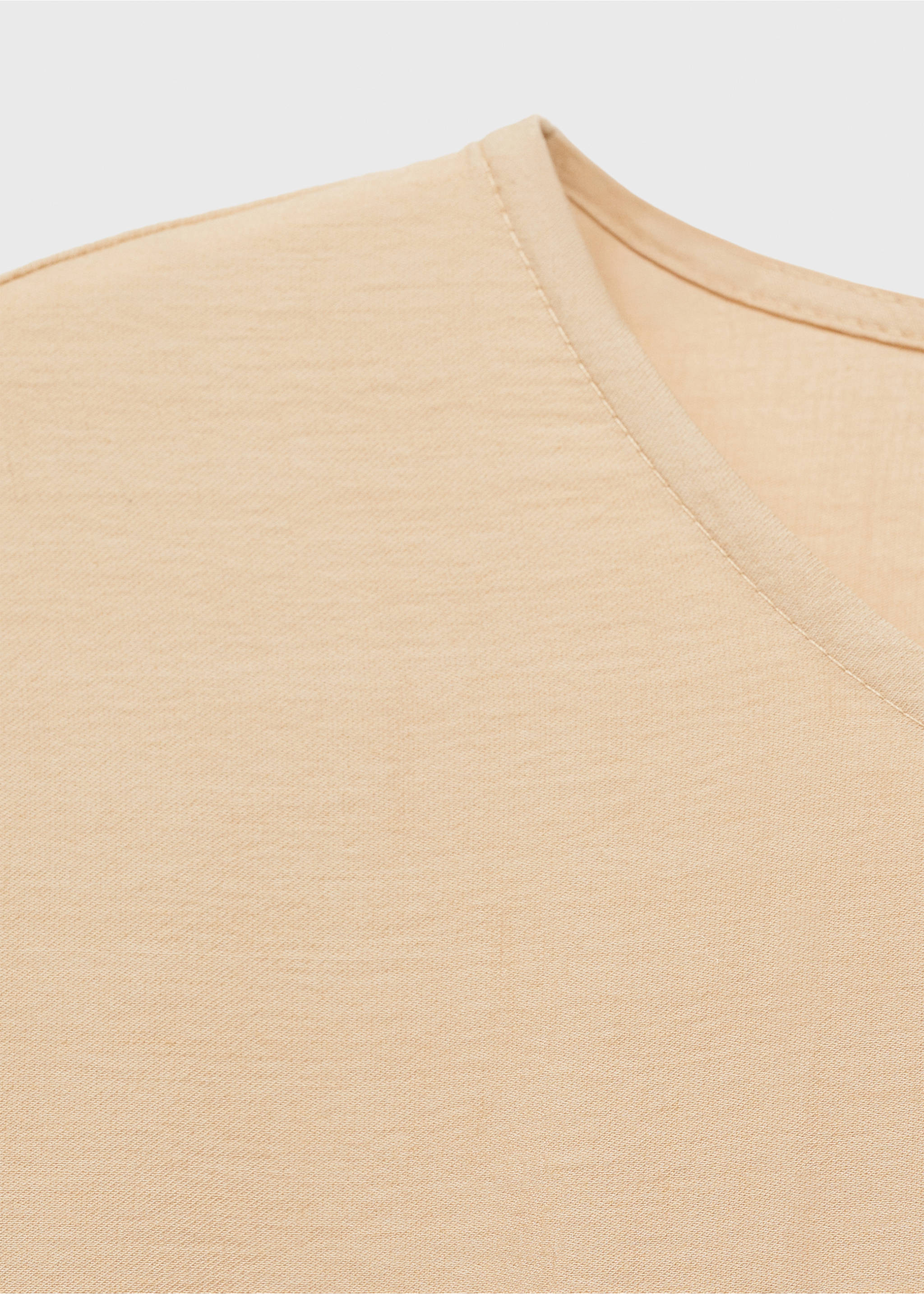 Straight-fit short-sleeved jumpsuit with belt - Details of the article 0, Ecru. Ref: 87077907-00.