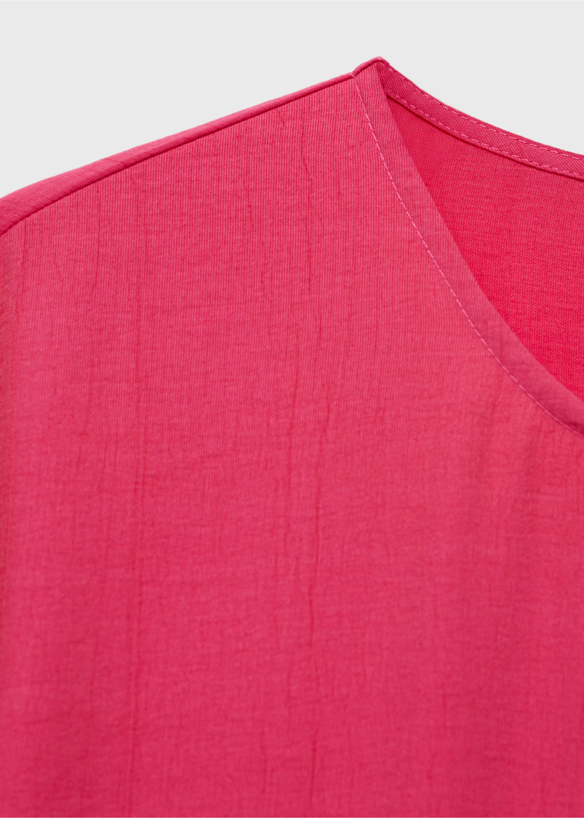 Rett jumpsuit med korte ermer og belte - Artikkeldetalj 8, Fuchsia. Ref: 87077907-00.