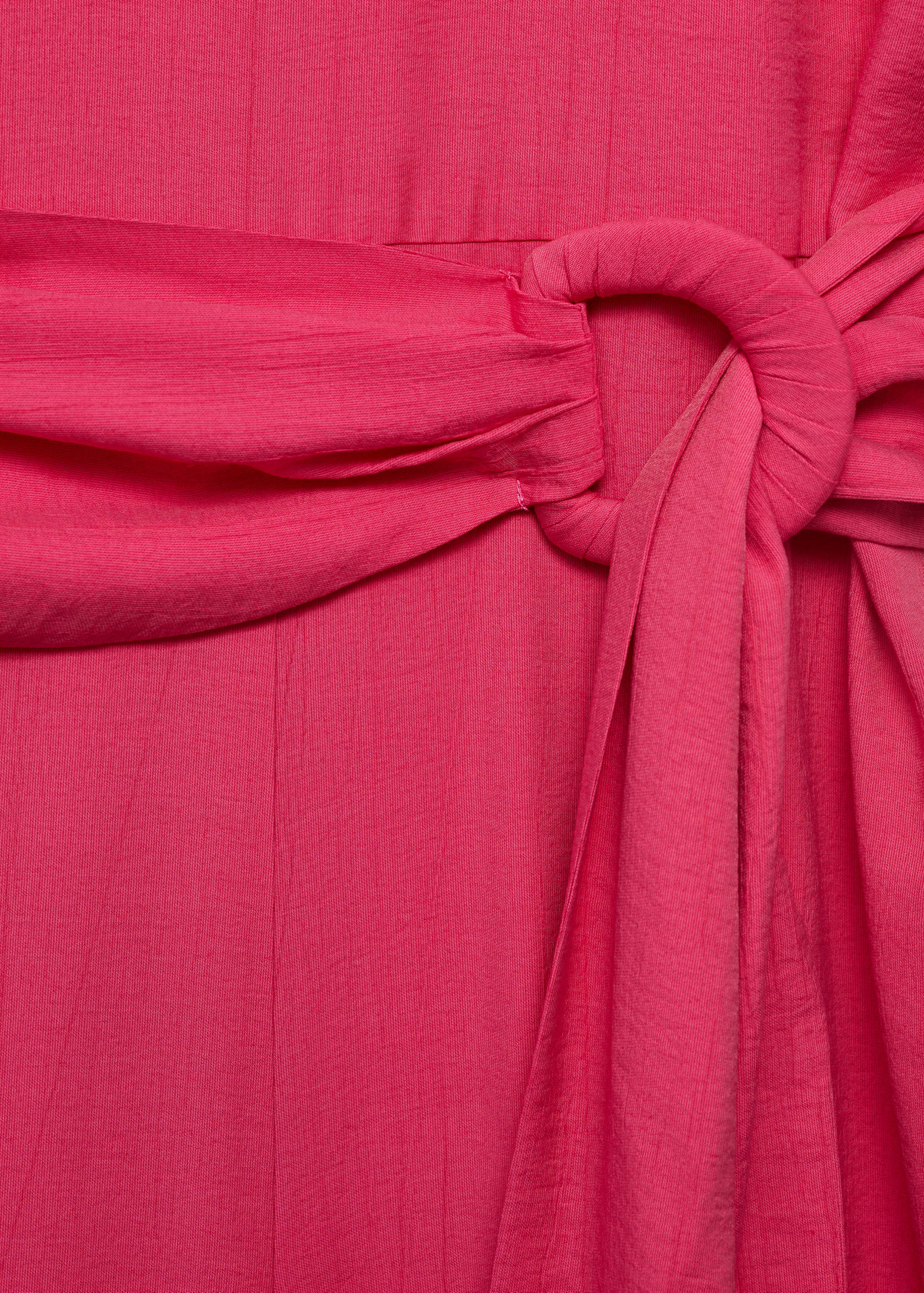 Straight-fit short-sleeved jumpsuit with belt - Details of the article 0