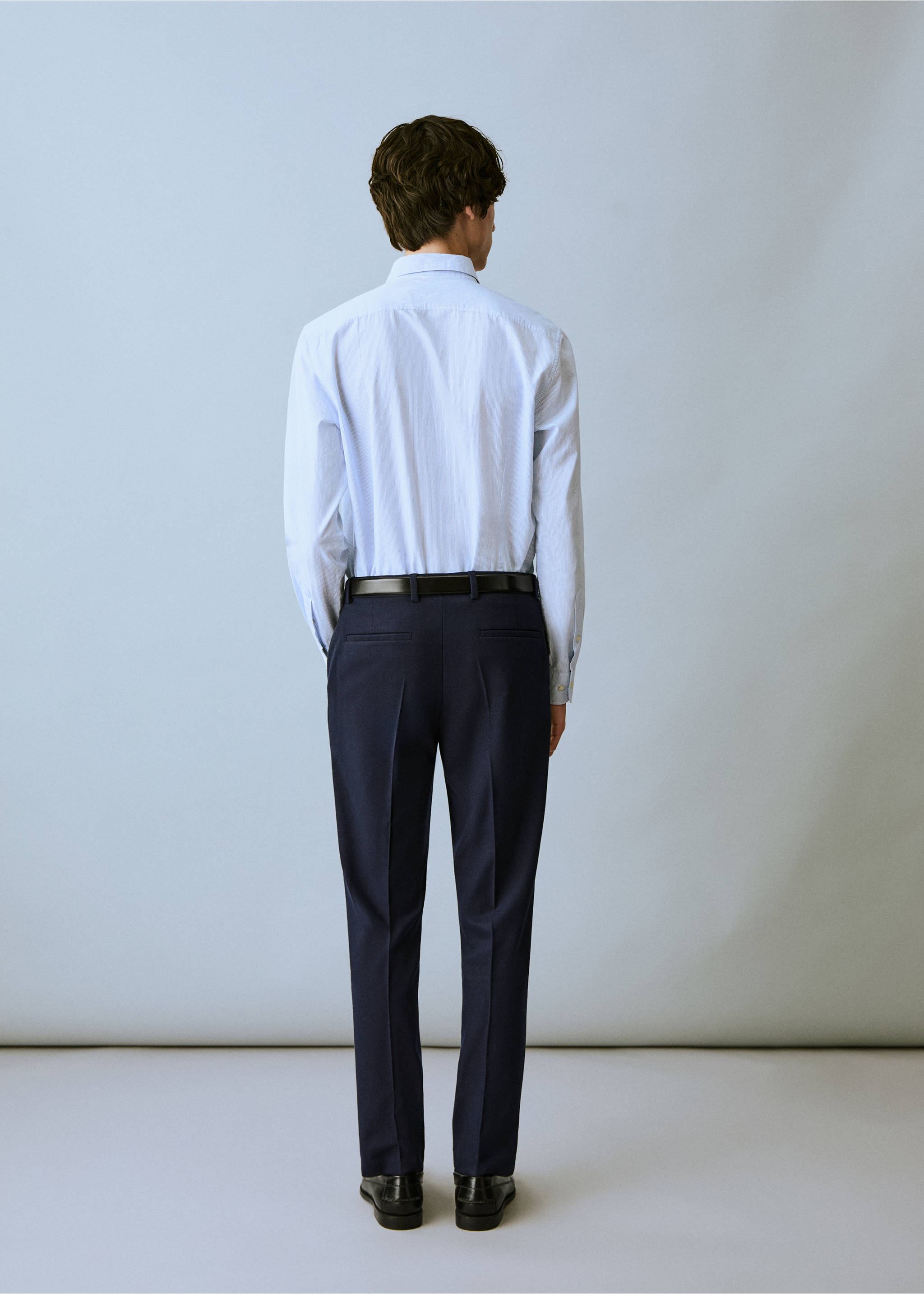 Pantalon de costume piqué - Verso de l’article, Bleu marine. Ref: 87078259-00.