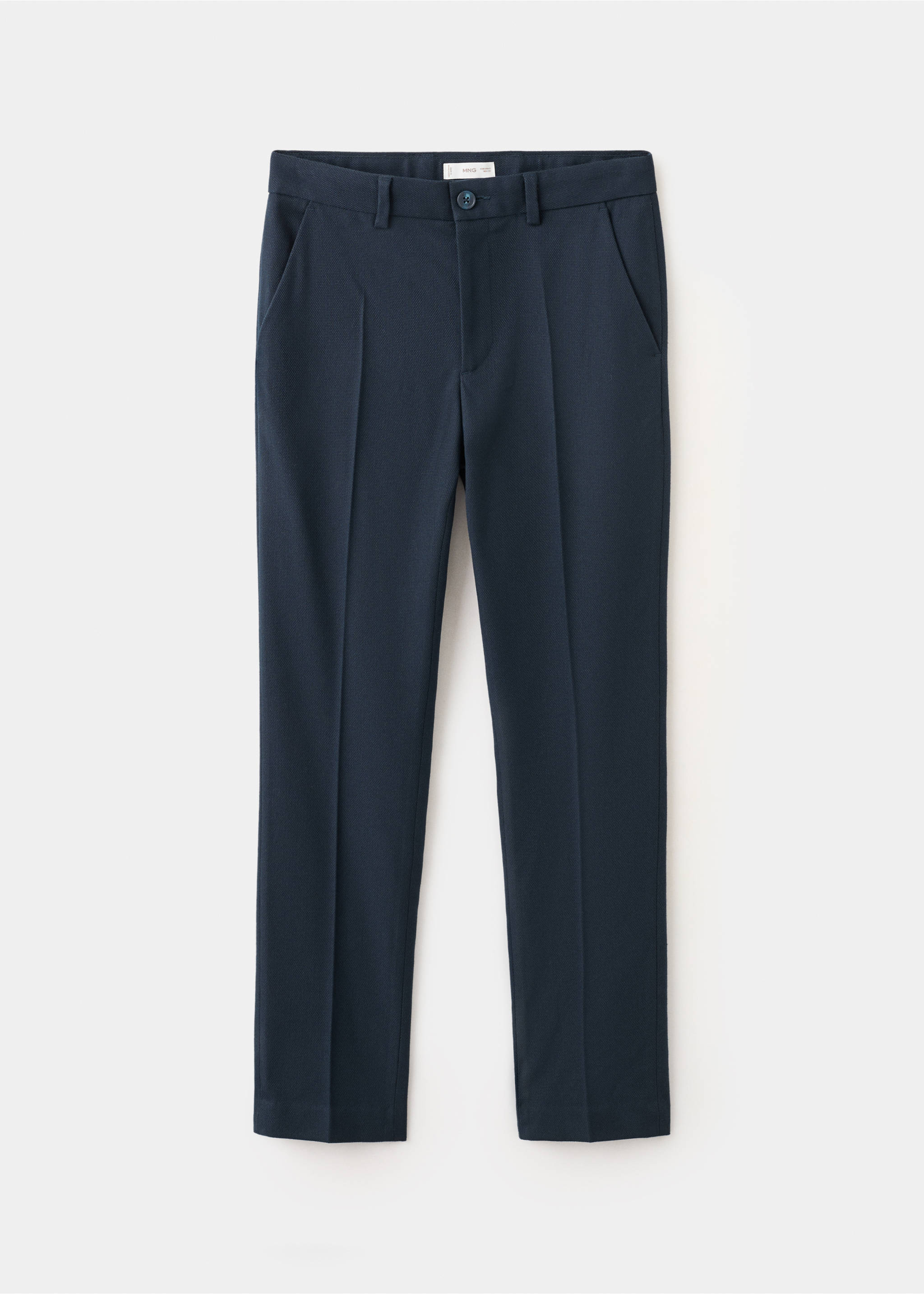 Pantalon de costume piqué - Article sans modèle, Bleu marine. Ref: 87078259-00.
