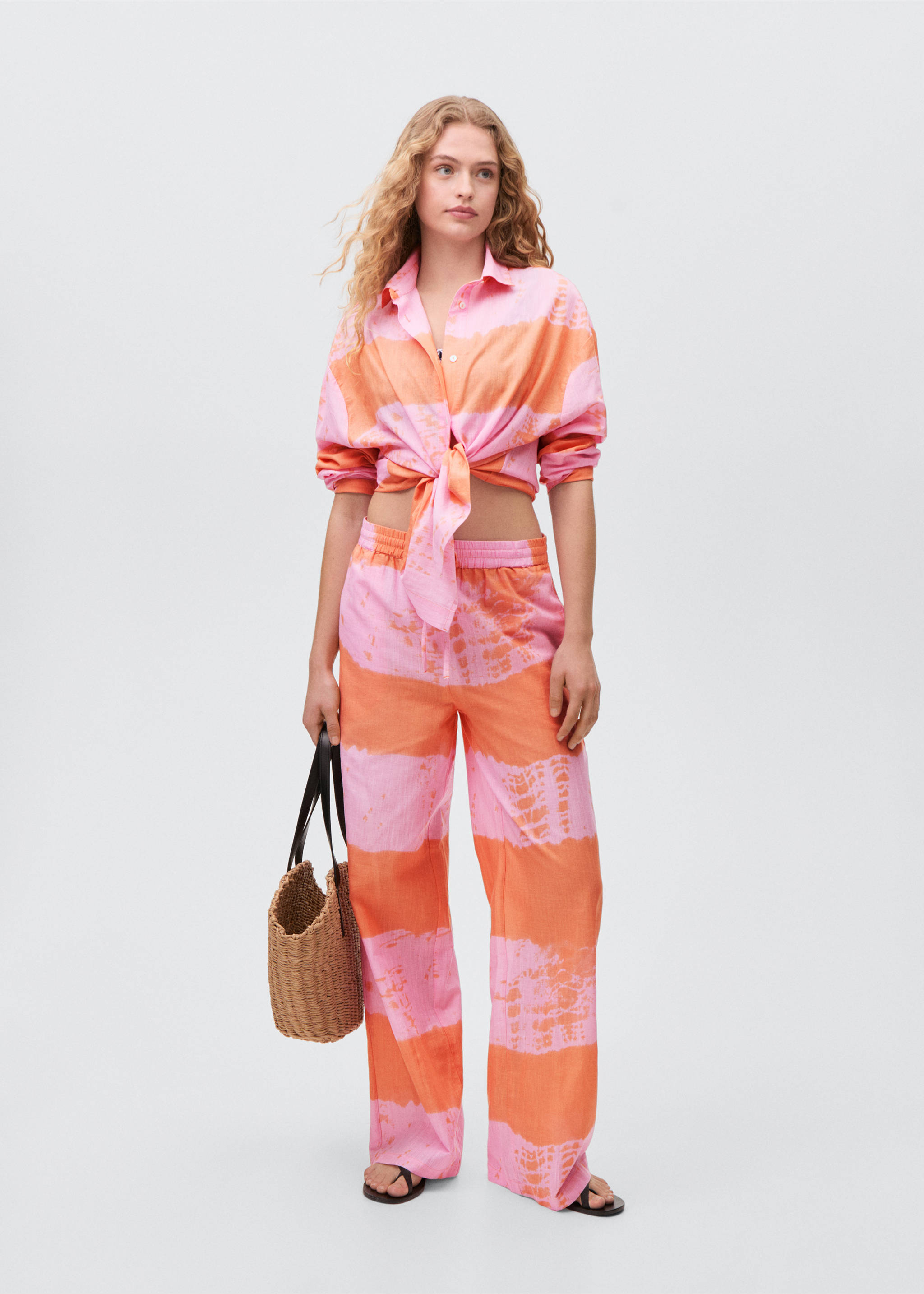 Printed oversize shirt - General plane, Pink. Ref: 87078264-00.
