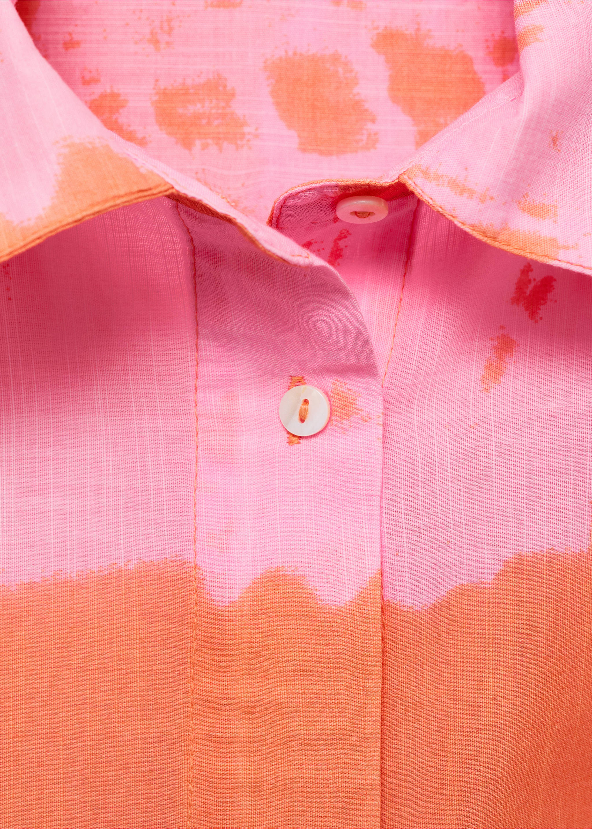 Printed oversize shirt - Details of the article 8, Pink. Ref: 87078264-00.