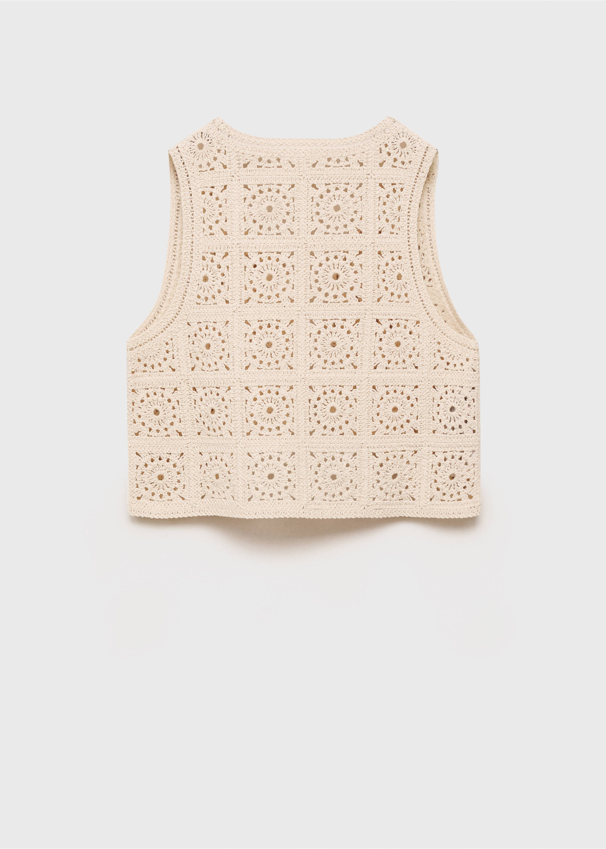 Crochet knitted waistcoat - Reverse of the article, Beige. Ref: 87078268-00.