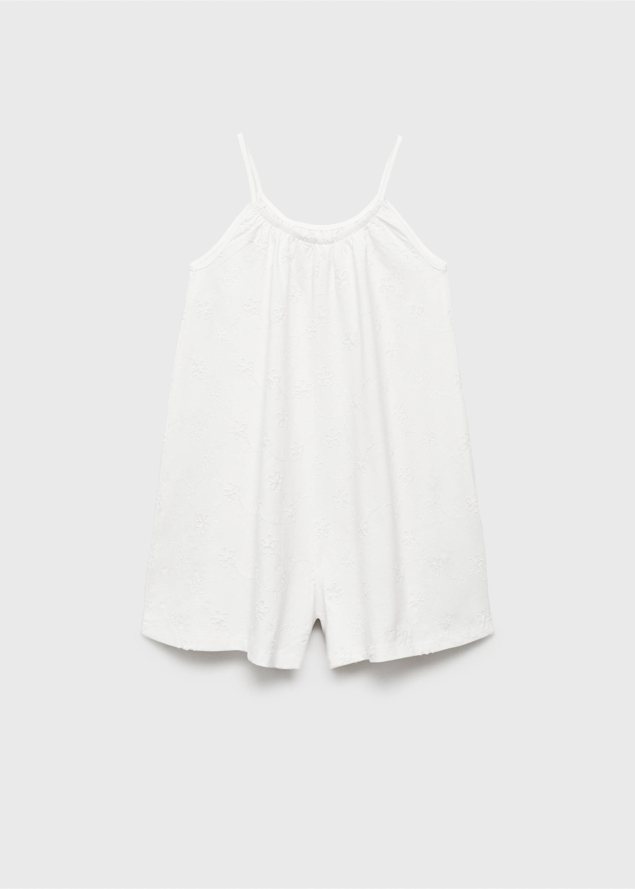 Floral embroidery jumpsuit - Reverse of the article, Off White. Ref: 87078269-00.