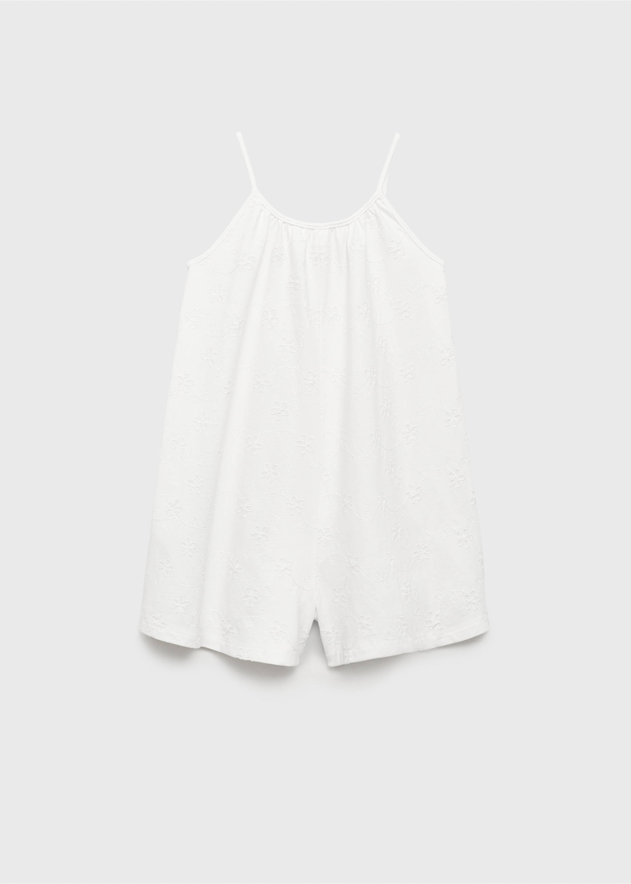 Floral embroidery jumpsuit - Article without model, Off White. Ref: 87078269-00.