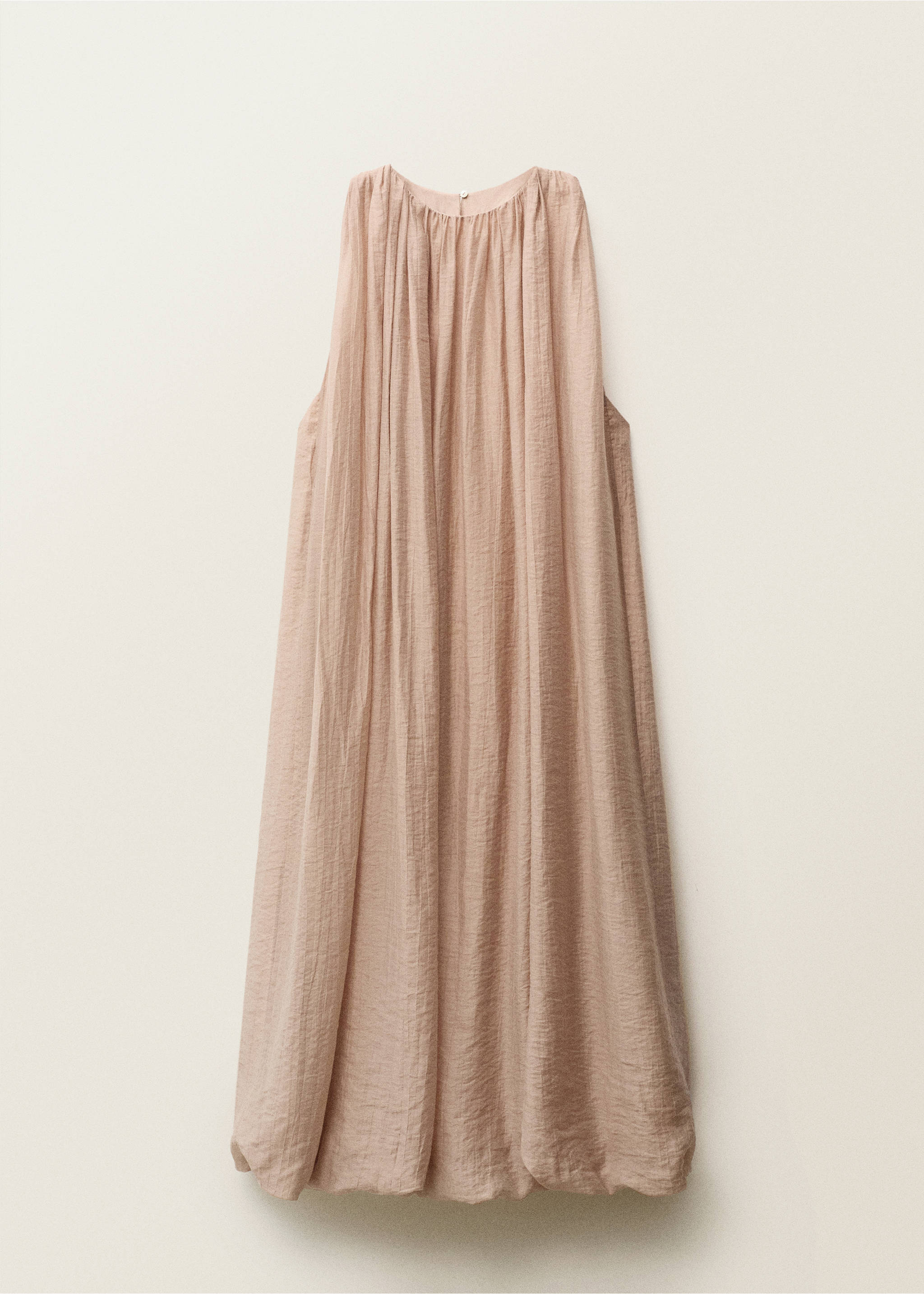 Gathered dress with puffed hem - Article without model, Beige. Ref: 87078274-00.